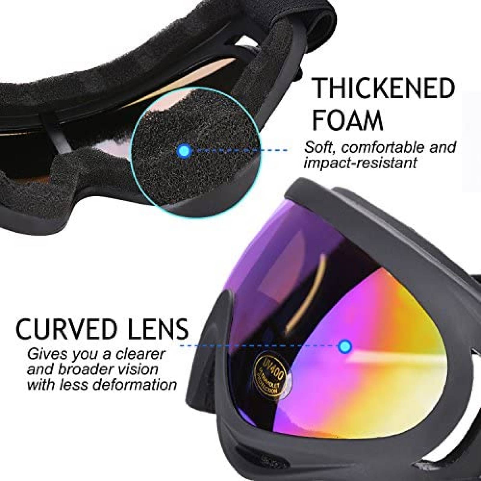 2 Lentes Protectores Outgeek Deportivos Protección UV 400