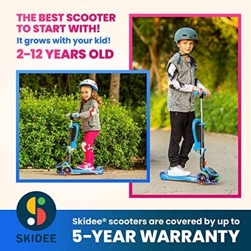 Scooter S SKIDEE Y200 LED Ajustable Seguro 2-12 Años -Azul