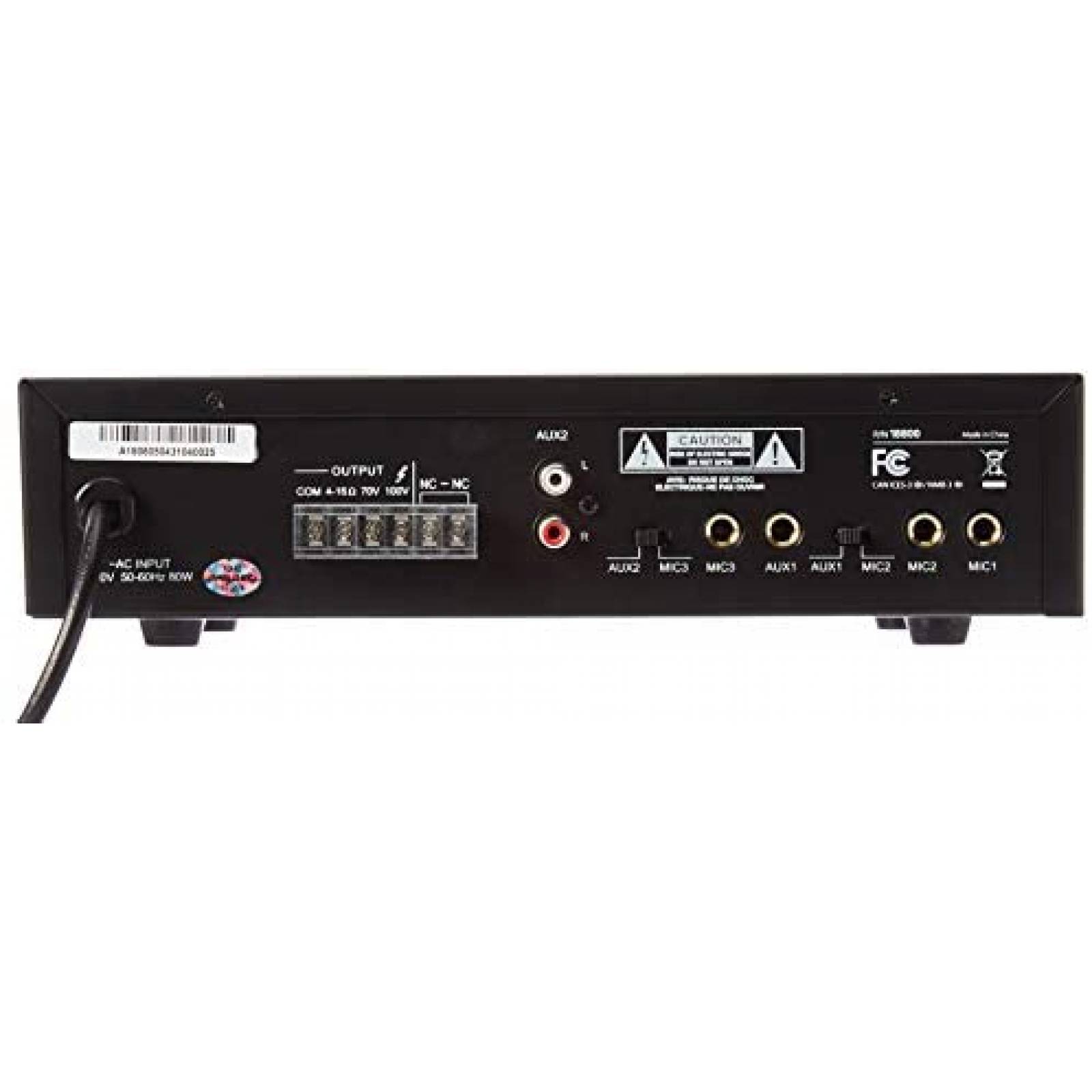 Amplificador de Canales y Mezclador Monoprice 60W -Negro