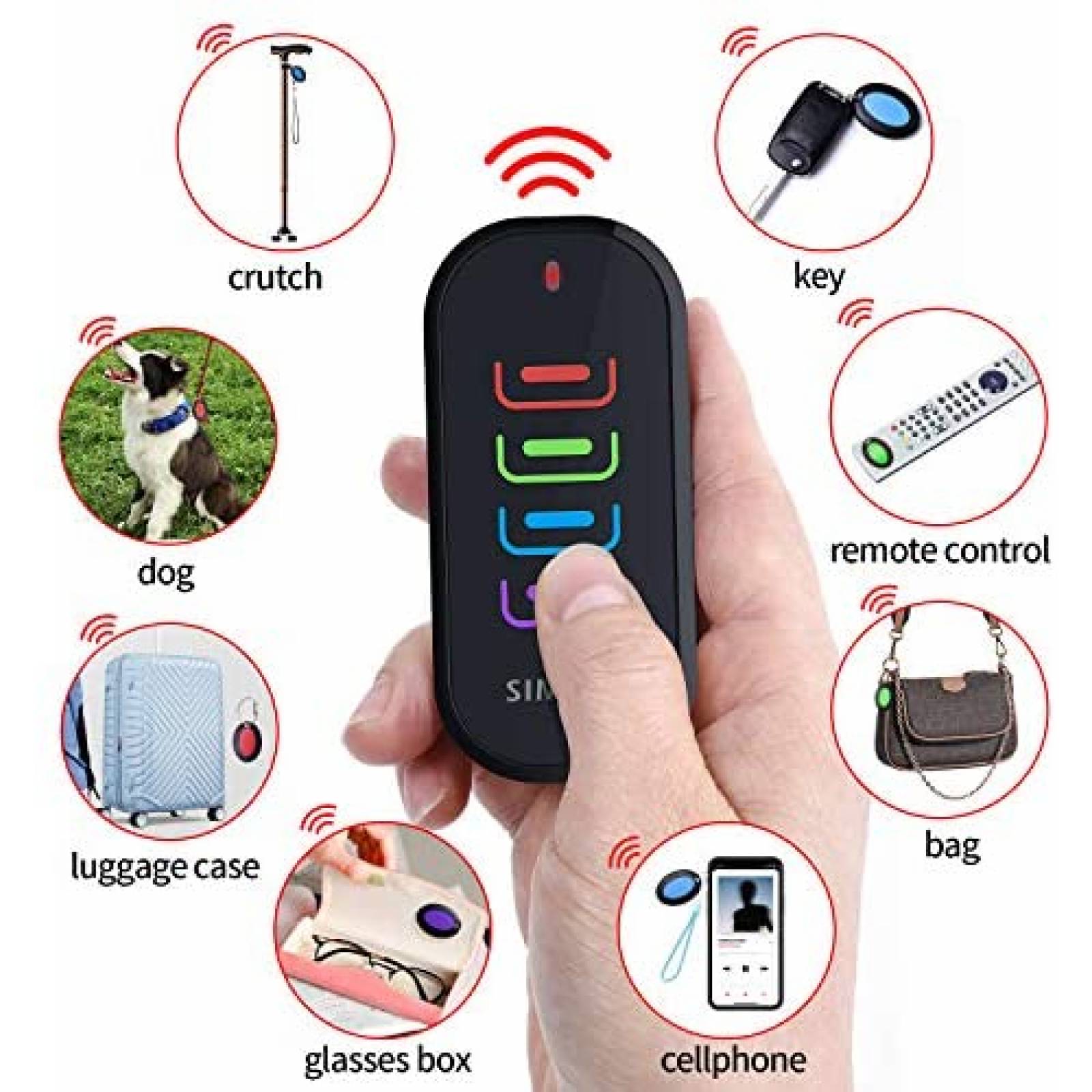 Buscador de Objetos Simjar 4 Colores c/ Control Remoto