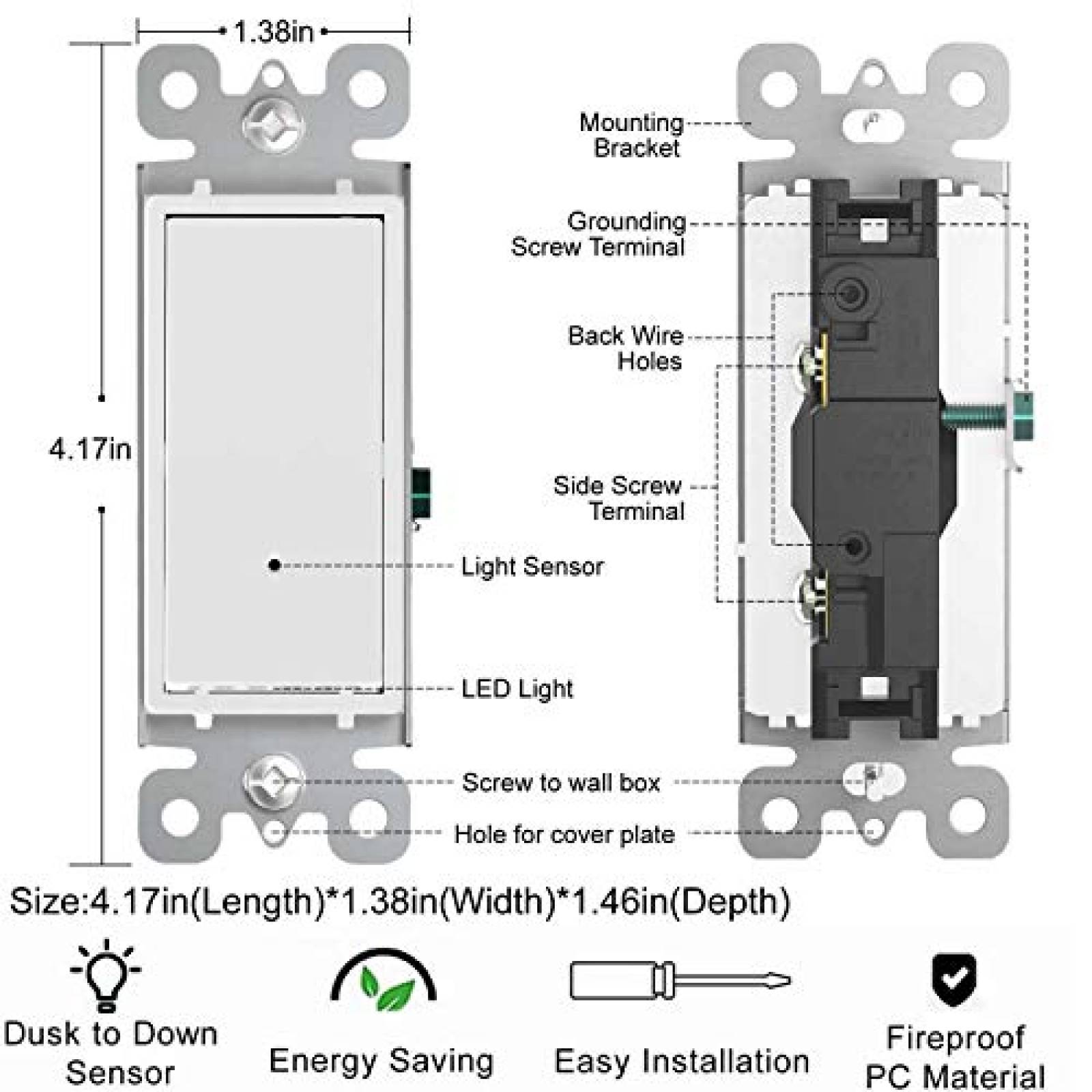 Interruptor de Luz SOZULAMP Sensor Automático 15Amp
