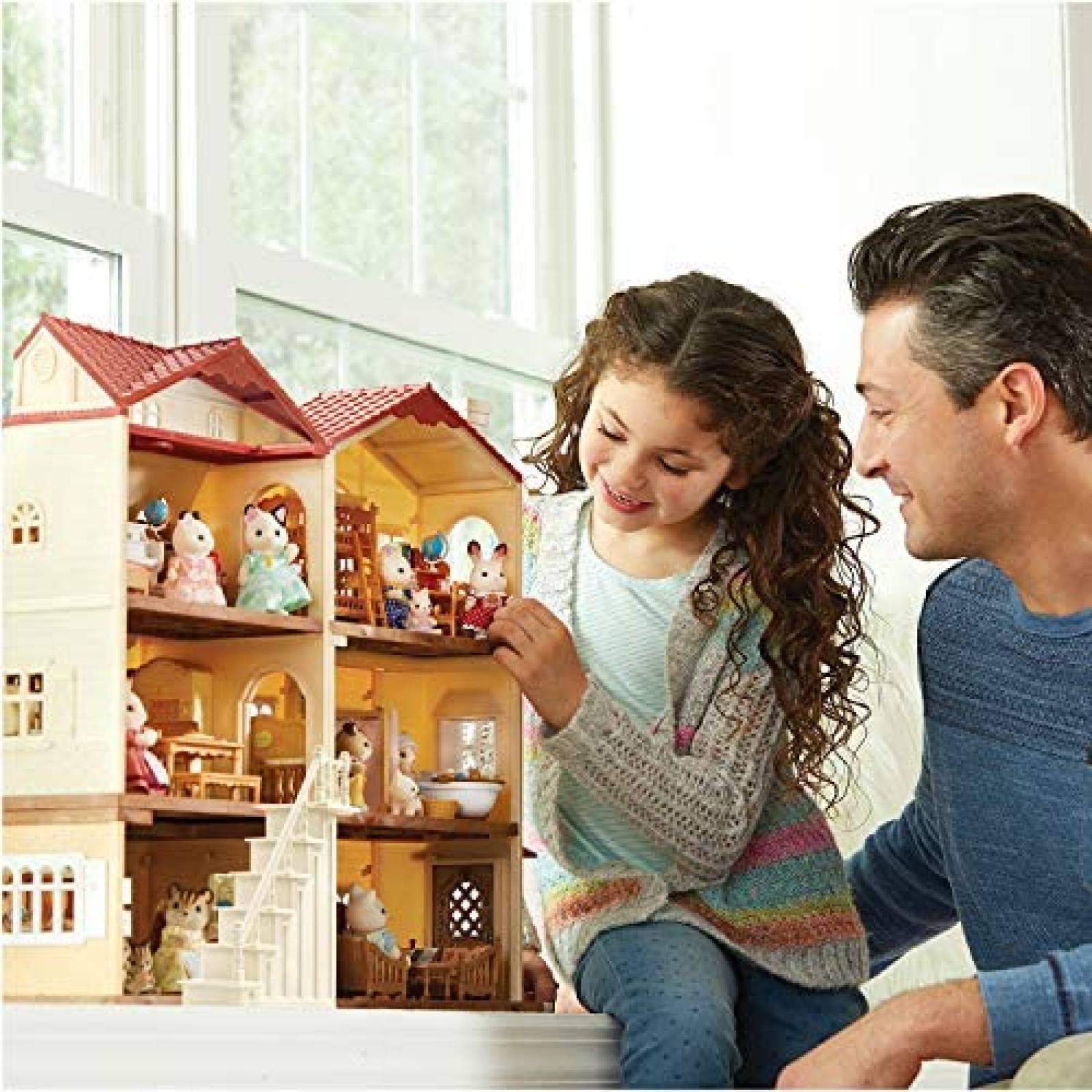 4 Peluches de Juguete Calico Critters Familia de Conejos