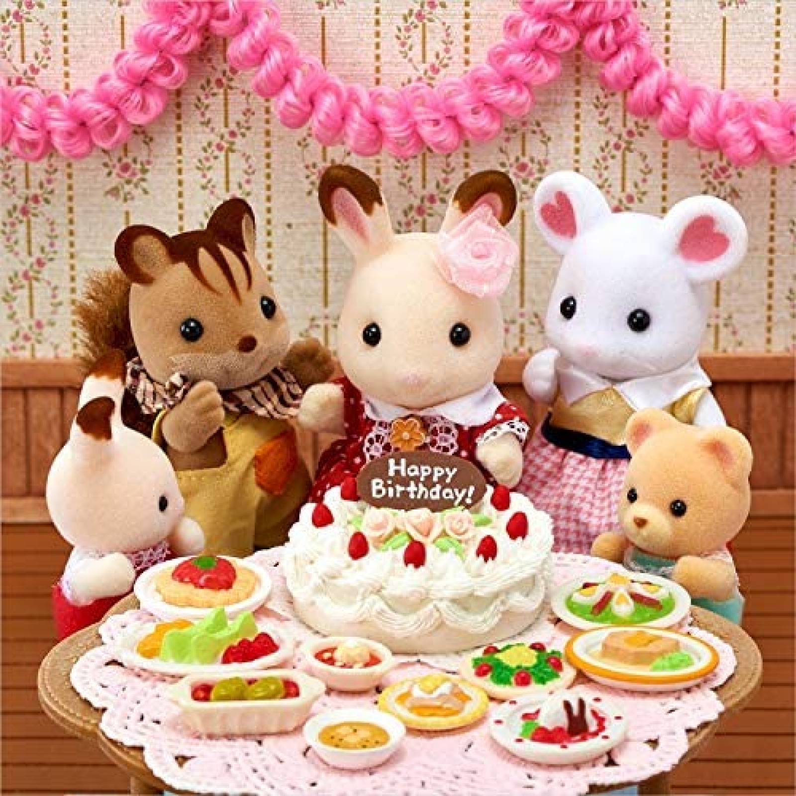 4 Peluches de Juguete Calico Critters Familia de Conejos