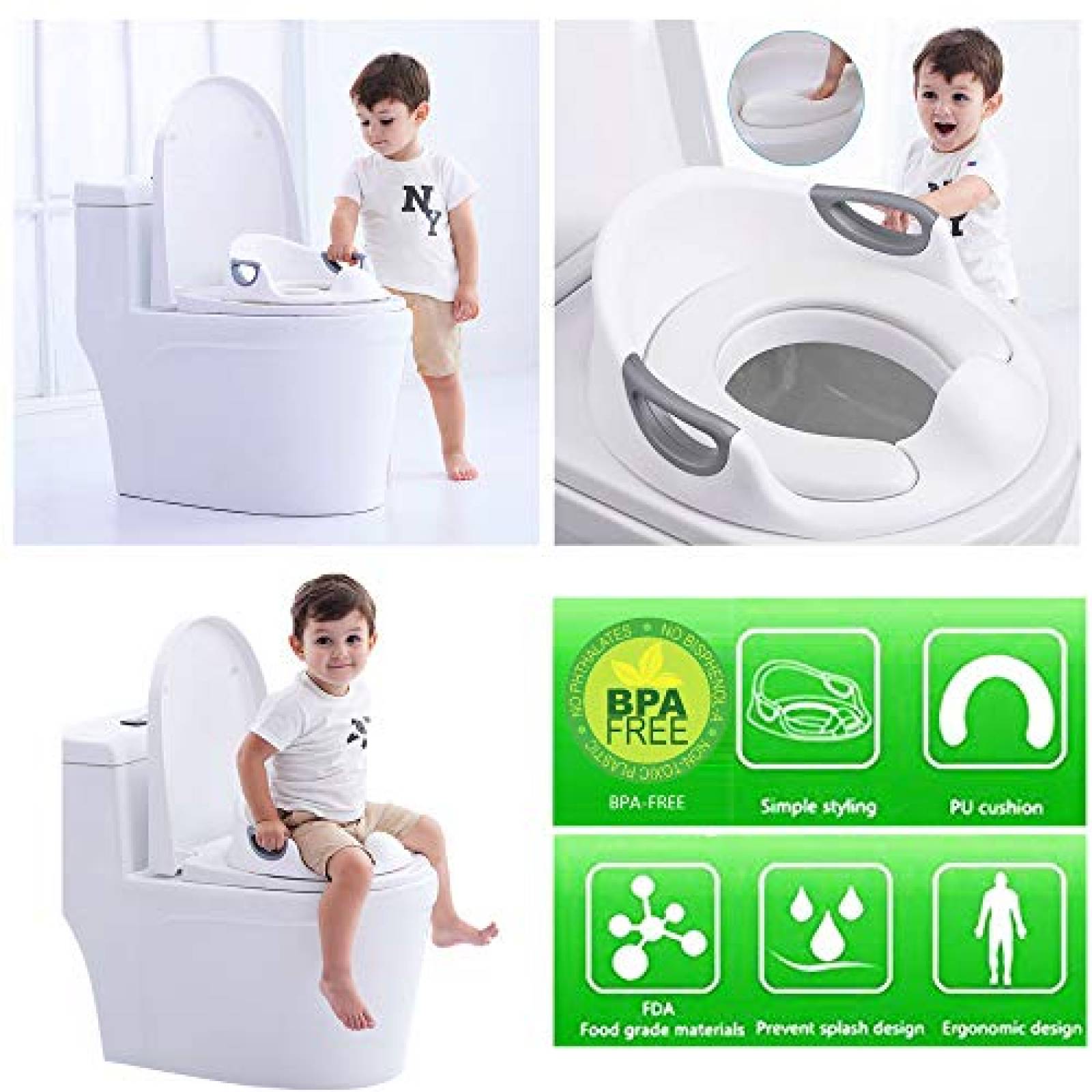 Asiento de Escusado OKAYC Entrenamiento para Niños -Blanco