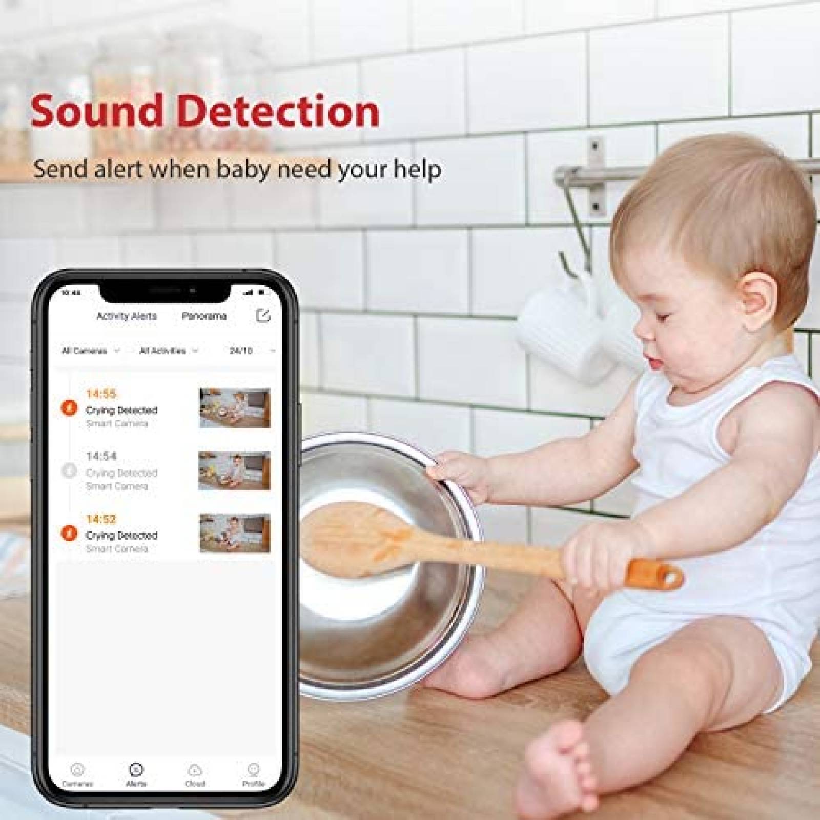 Monitor para Bebé Victure 1080p Full HD WiFi -Blanco