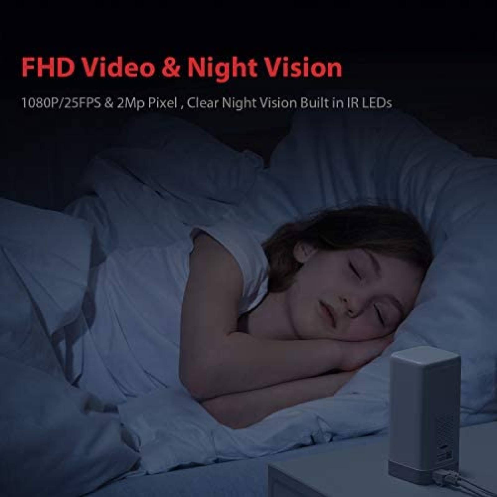 Monitor para Bebé Victure 1080p Full HD WiFi -Blanco