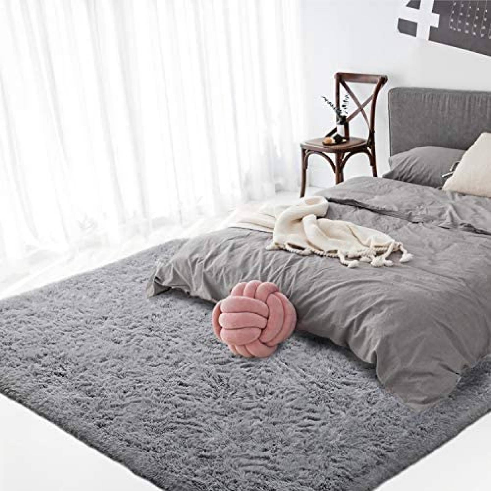 Alfombra Quenlife Decoración para Hogar 3 x 5 ft -Gris