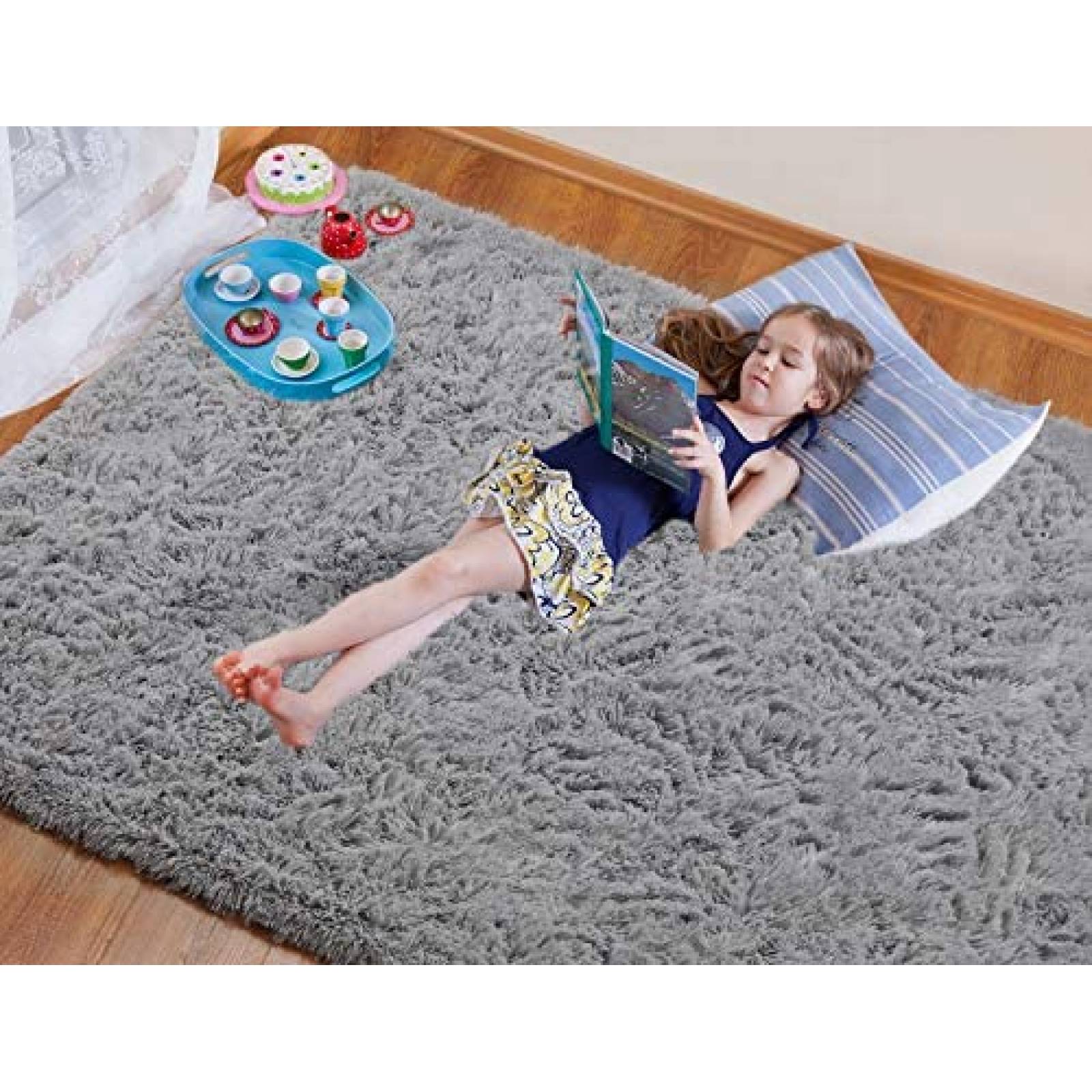 Alfombra Quenlife Decoración para Hogar 3 x 5 ft -Gris