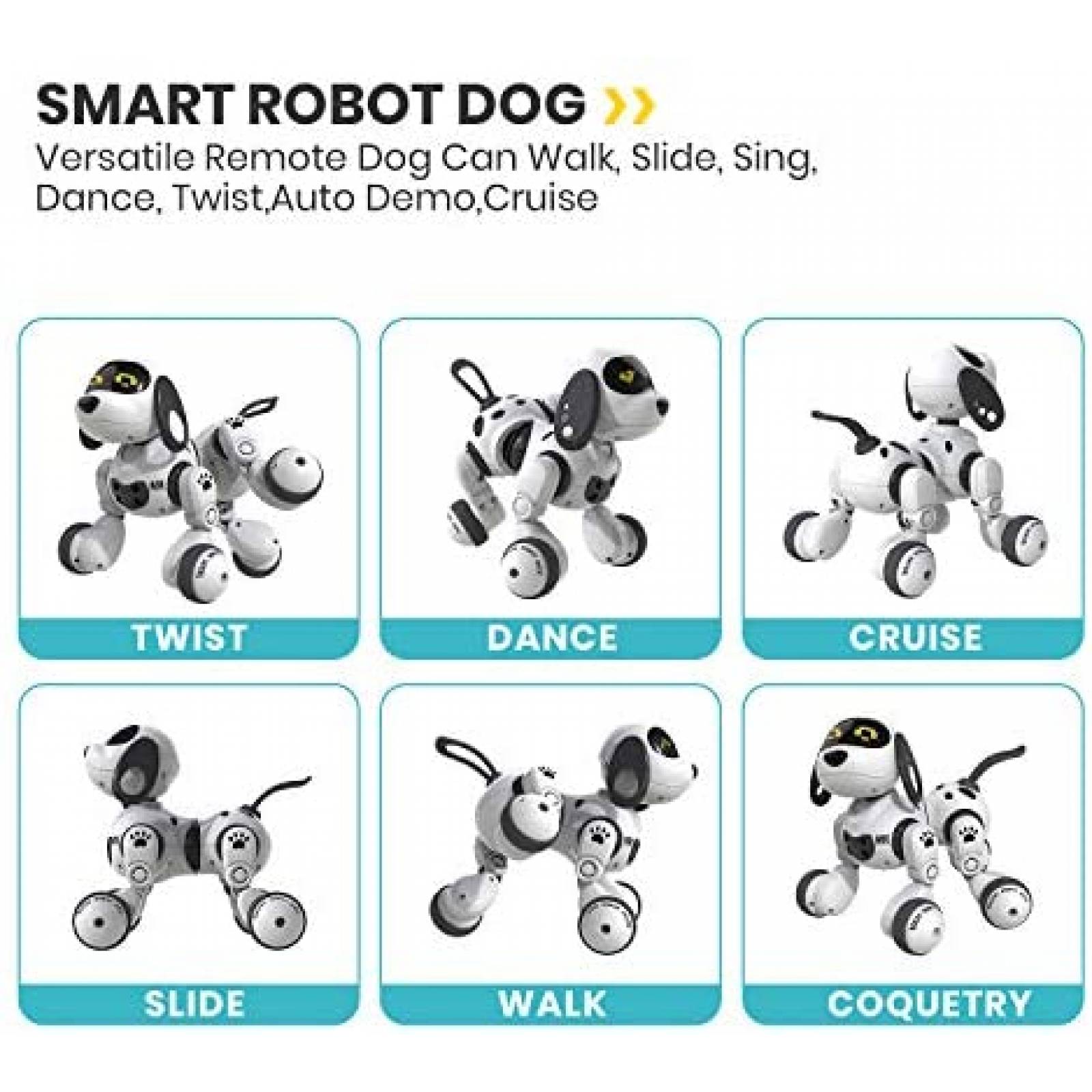 Perro Robot DEERC Programable A Control Remoto -Negro