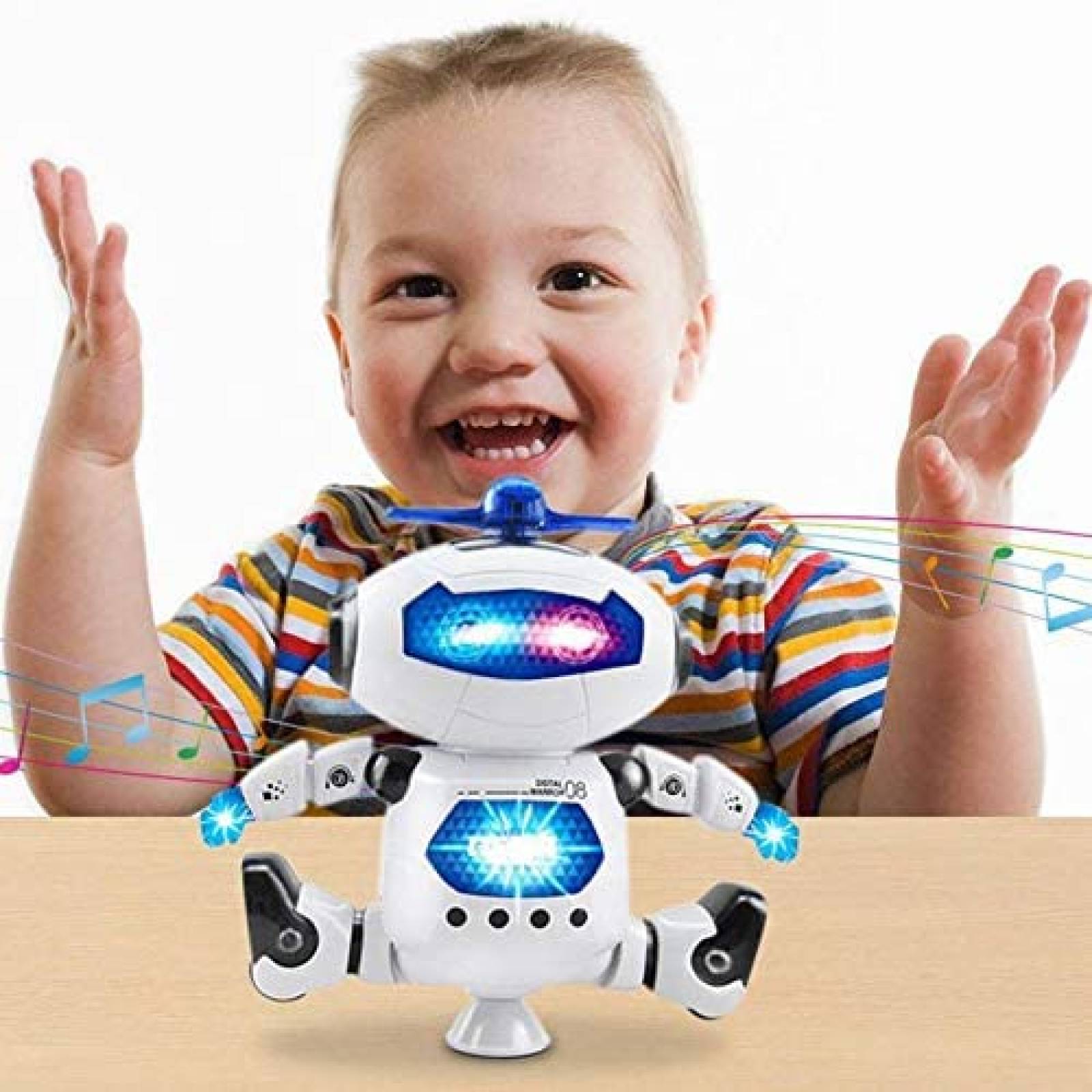 Robot Bailarín Toytykes LED Regalo para Niños 360° -Colorido