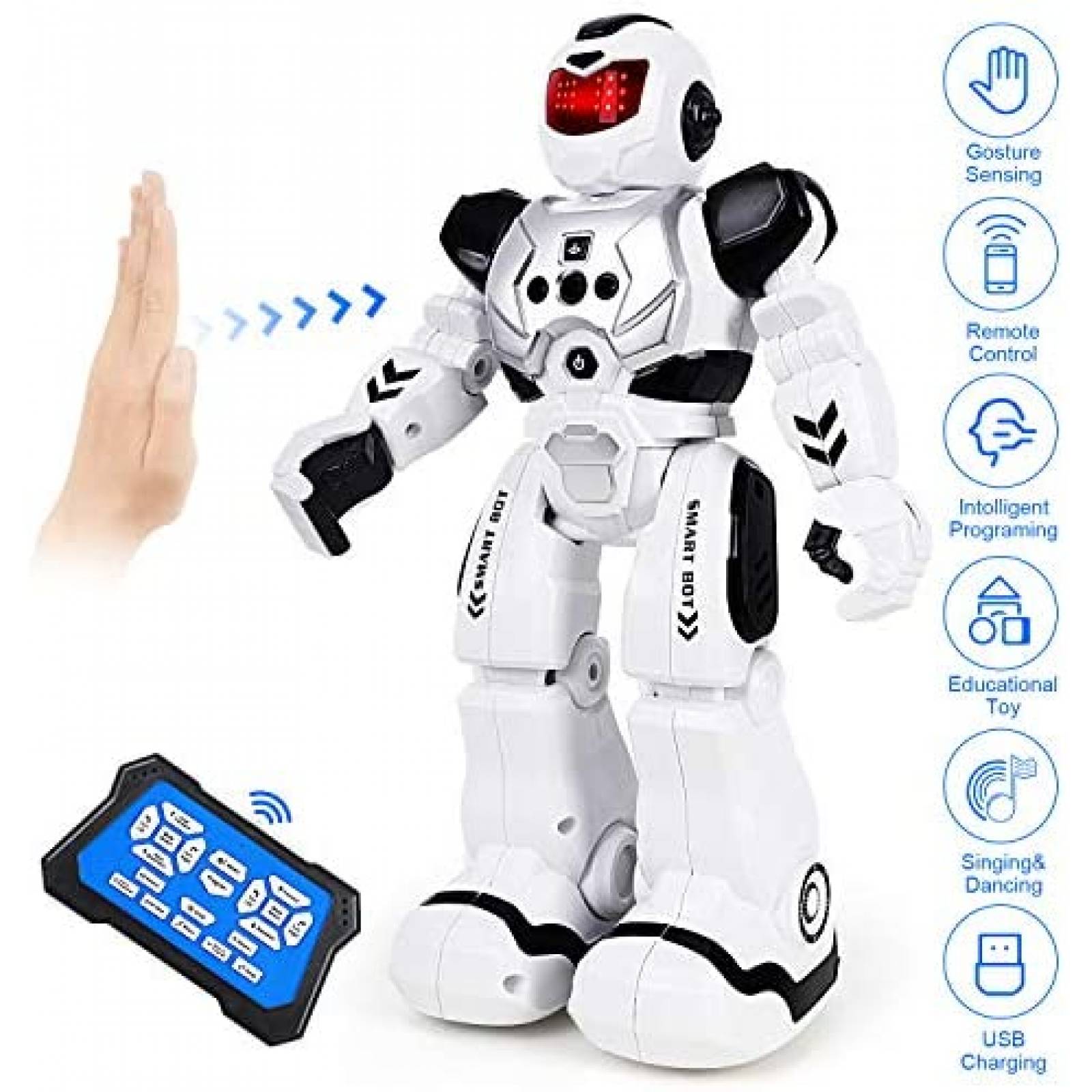 Robot Inteligente Biulotter Recargable Control Remoto -Negro