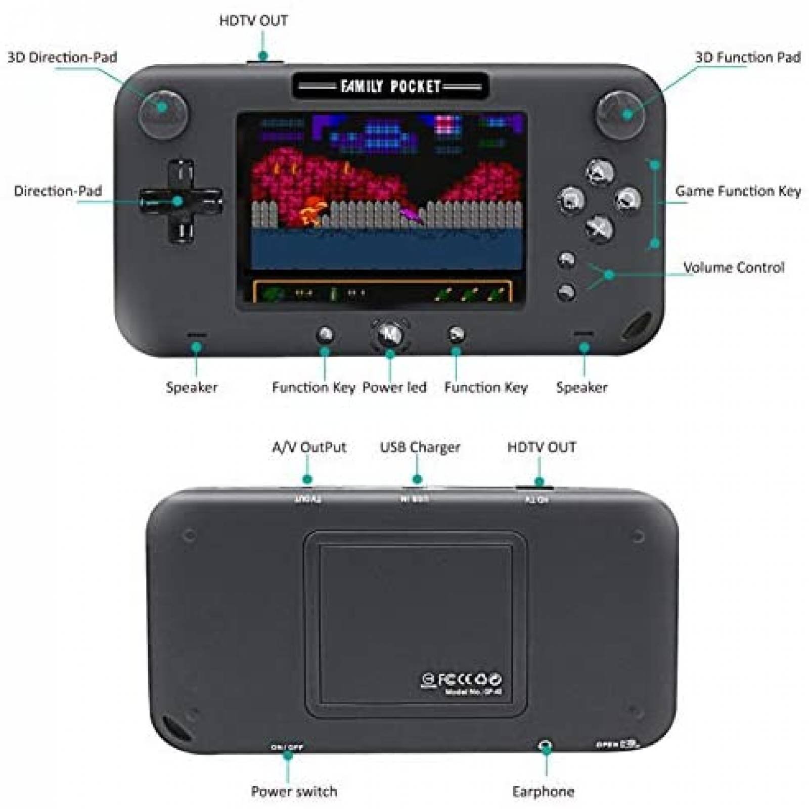 Consola de Videojuegos EASEGMER Retro Juegos Arcade 4'' LCD