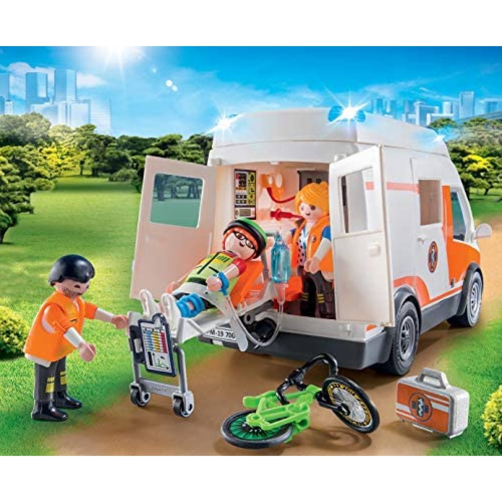 Juguete Armable PLAYMOBIL® Ambulancia con Luces para Niños