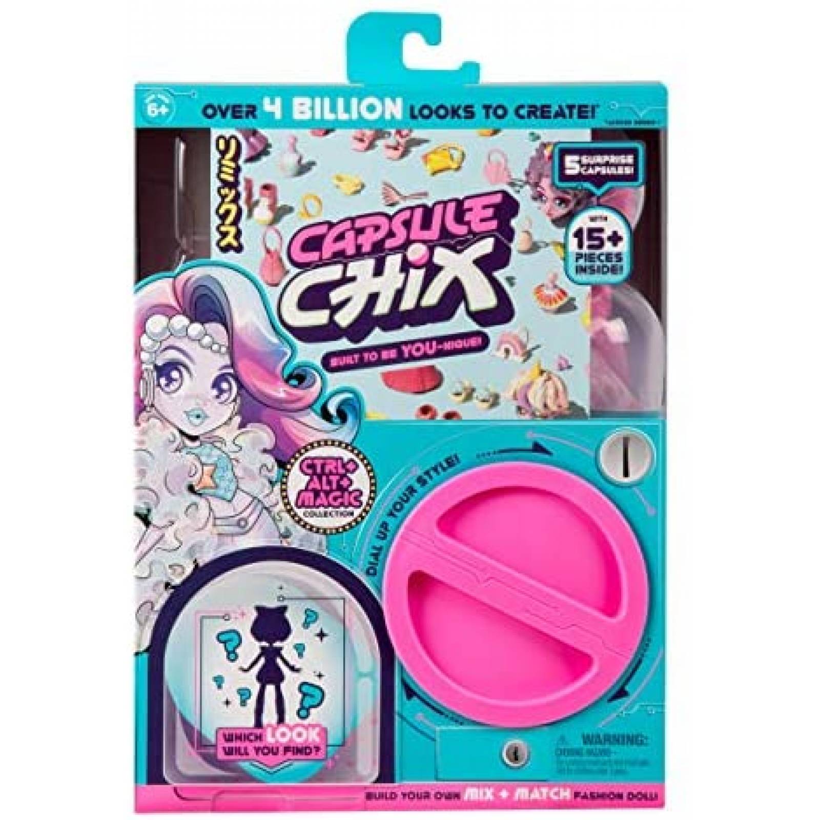 Muñeca Capsule Chix Ctrl+Alt+Magic 4.5'' Capsula Accesorios