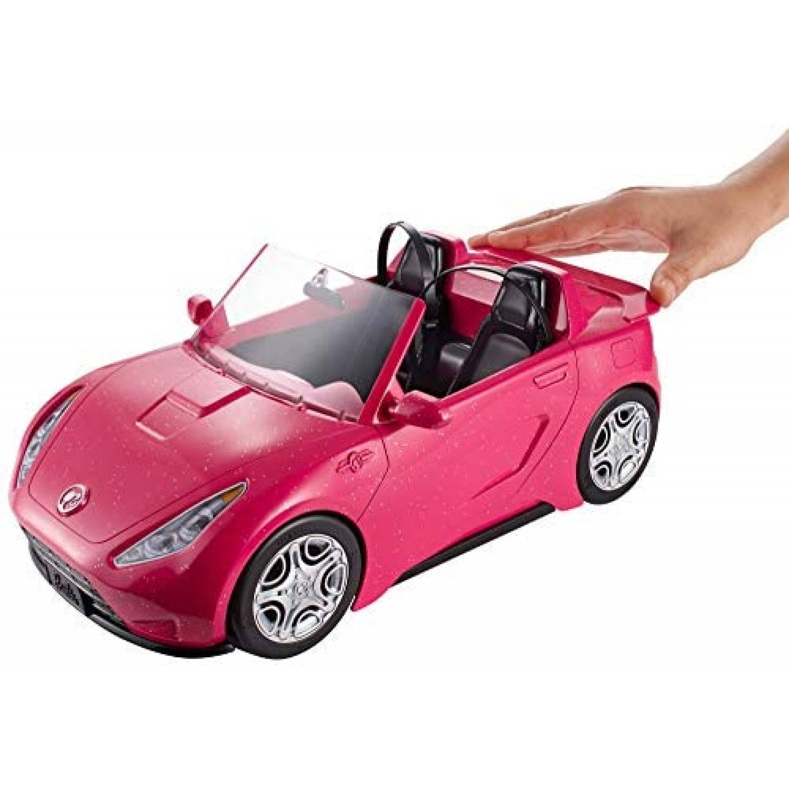 Coche Convertible Barbie Ruedas Realistas 2 Plazas -Rosa