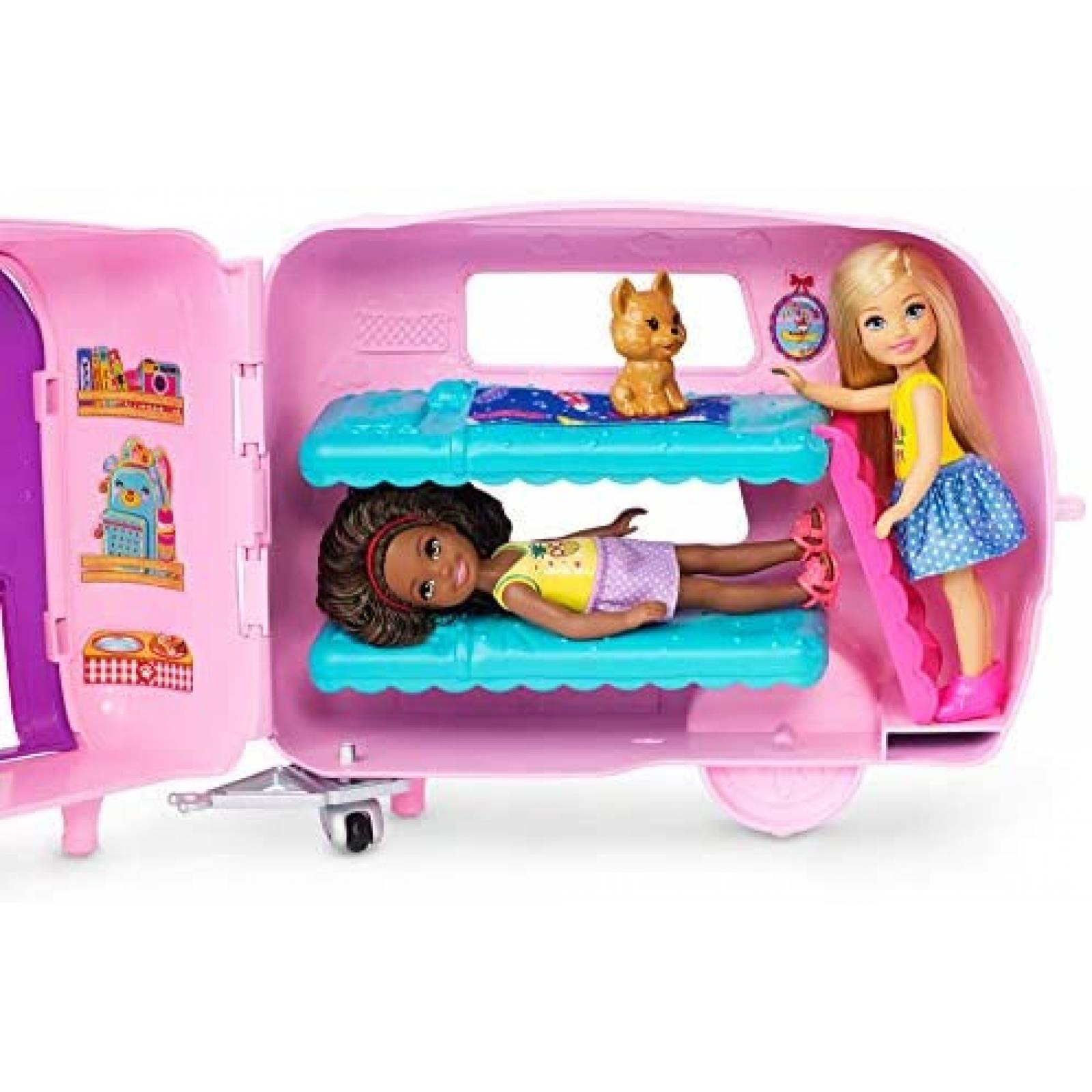 Muñeca Barbie Club Chelsea Camper c/ 10 Accesorios 3-7 Años