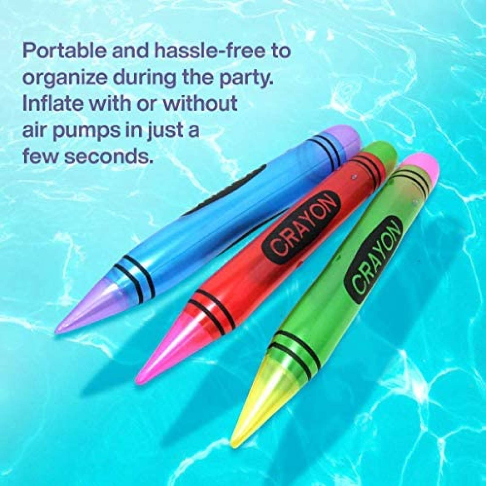 Crayolas Inflables Kicko 44'' 12 Pzs Plástico -Multicolor