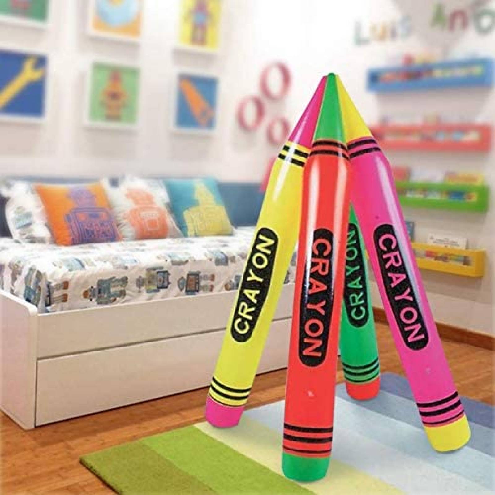 Crayolas Inflables Kicko 44'' 12 Pzs Plástico -Multicolor