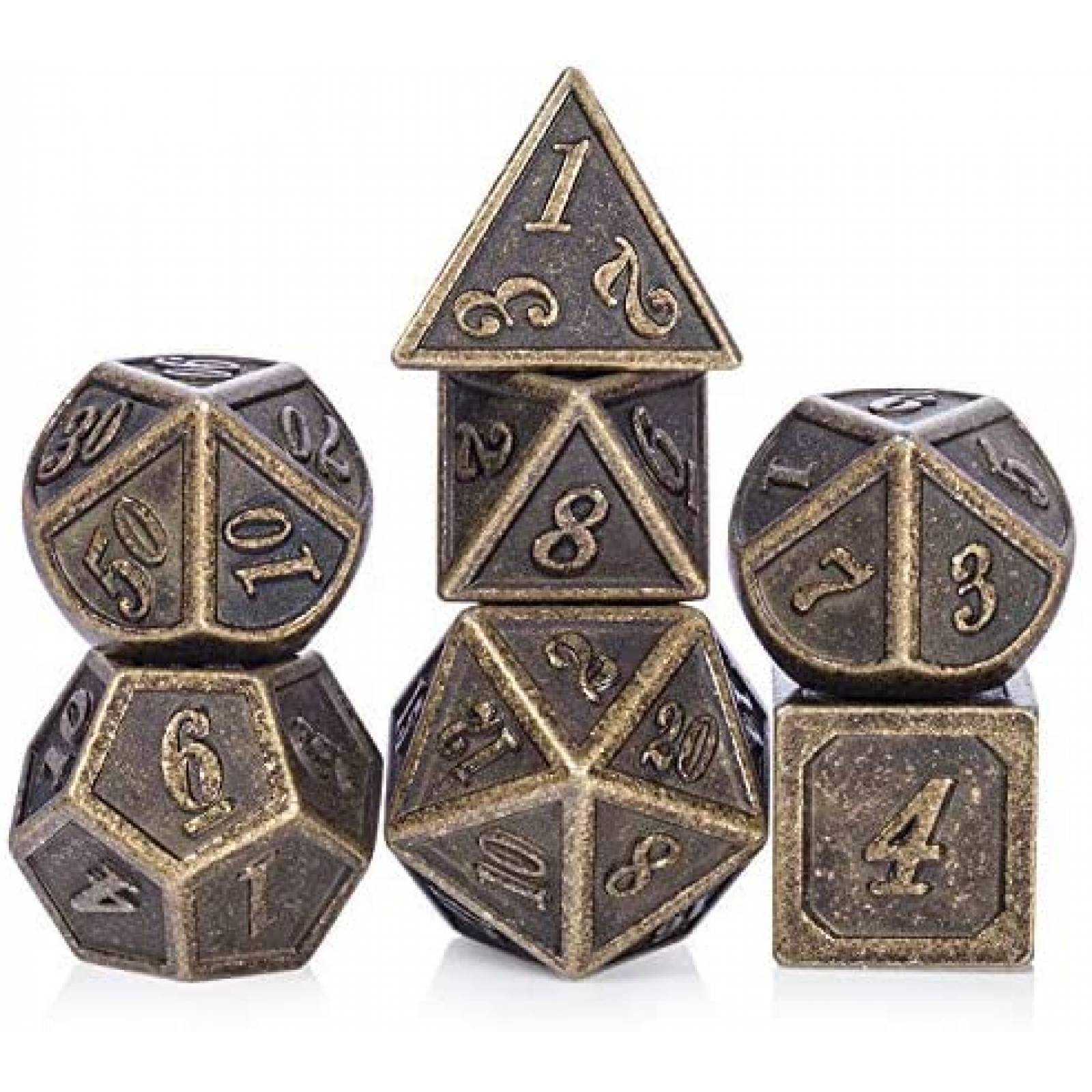 7 Dados DNDND Calabozos y Dragones Hechos de Metal