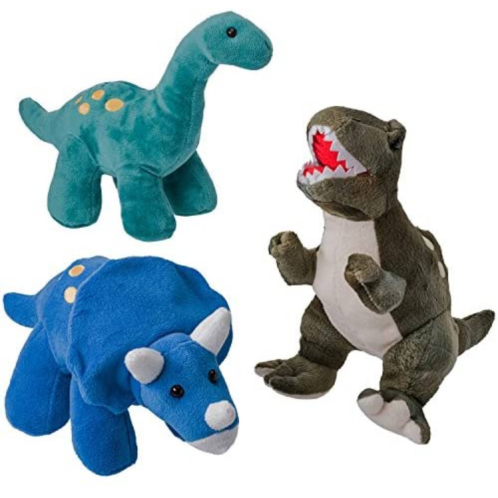 4 Peluches de Juguete Prextex Dinosaurios 10'' para Niños