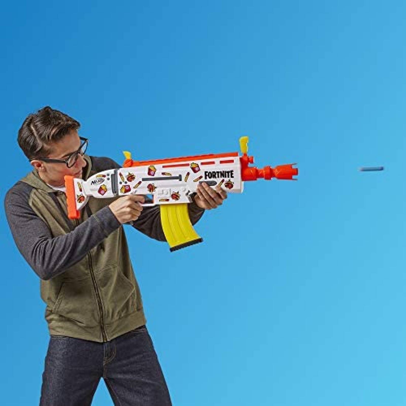 Pistola de Dardos NERF Fornite AR-Durrr c/ Calcomanías