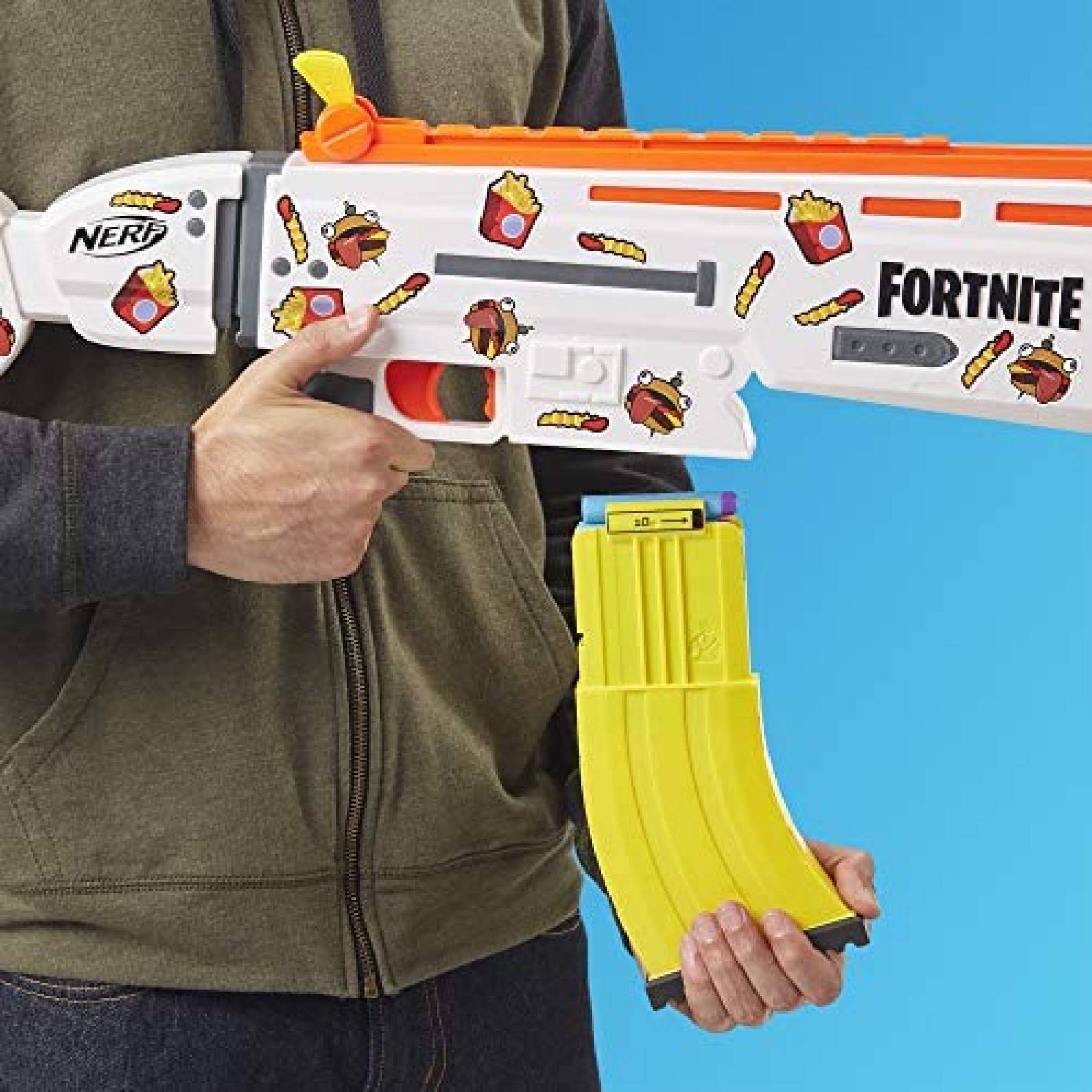 Pistola de Dardos NERF Fornite AR-Durrr c/ Calcomanías