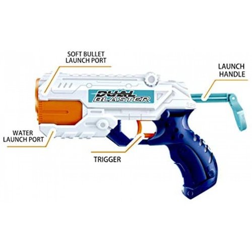 Pistola de Juguete Dual Blaster Dardos Agua Larga Distancia