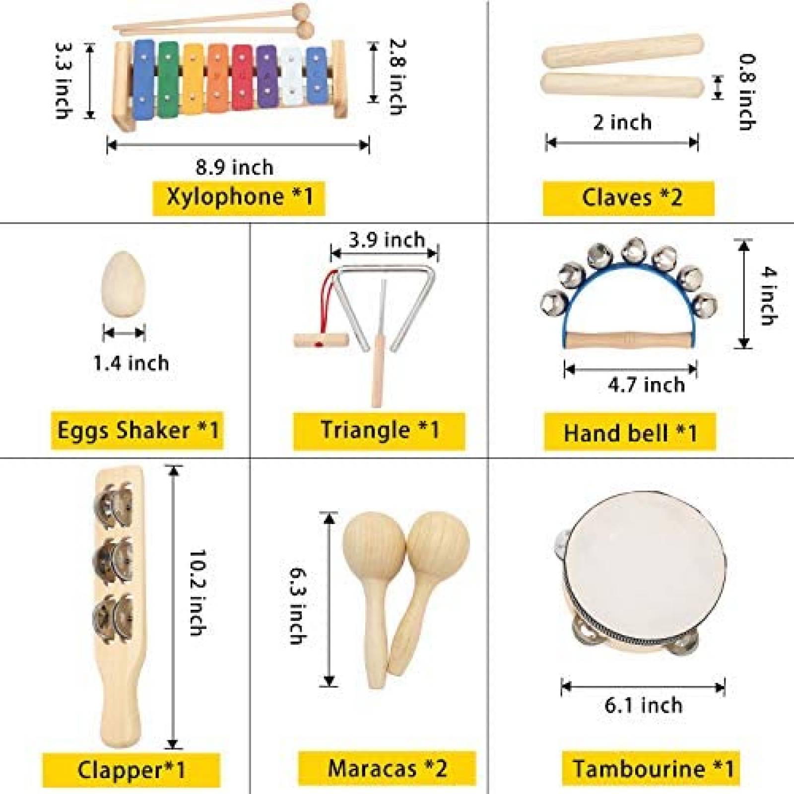 Set de Instrumentos Musicales MUSICUBE Percusión de Madera