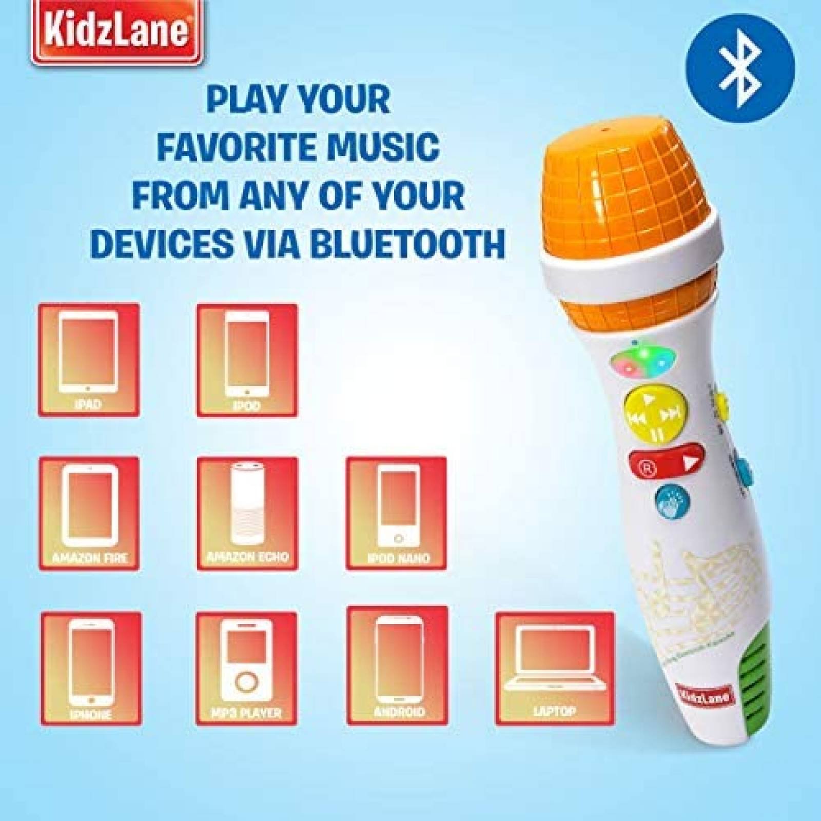 Micrófono de Juguete Kidzlane Karaoke para Niños Bluetooth