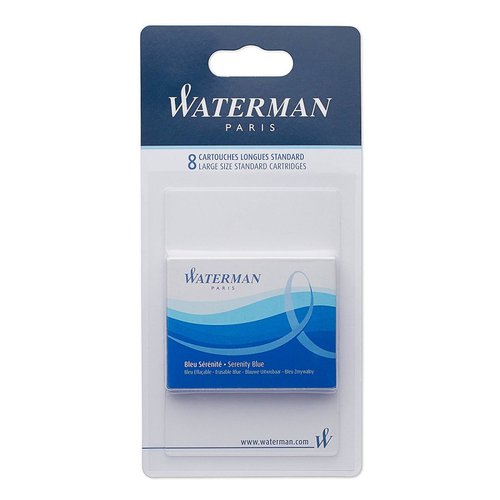 B:Waterman Standard largo cartuchos plumas, serenidad, caja 8