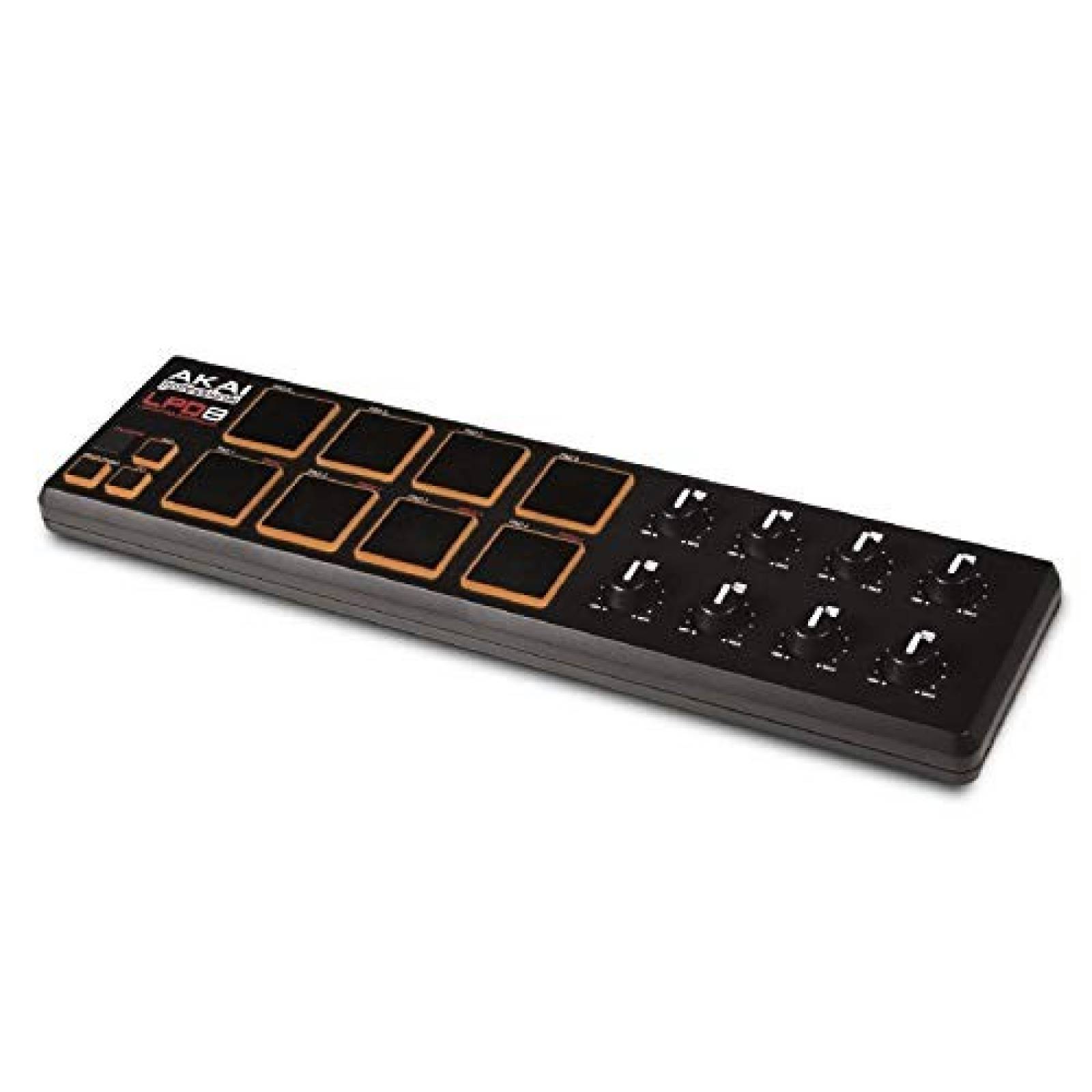 Controlador MIDI Akai LPD8 Portatil 8 Pads Mac PC -Negro
