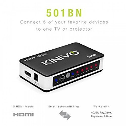 Conmutador HDMI alta velocidad Kinivo 501BN Premium 5 puerto