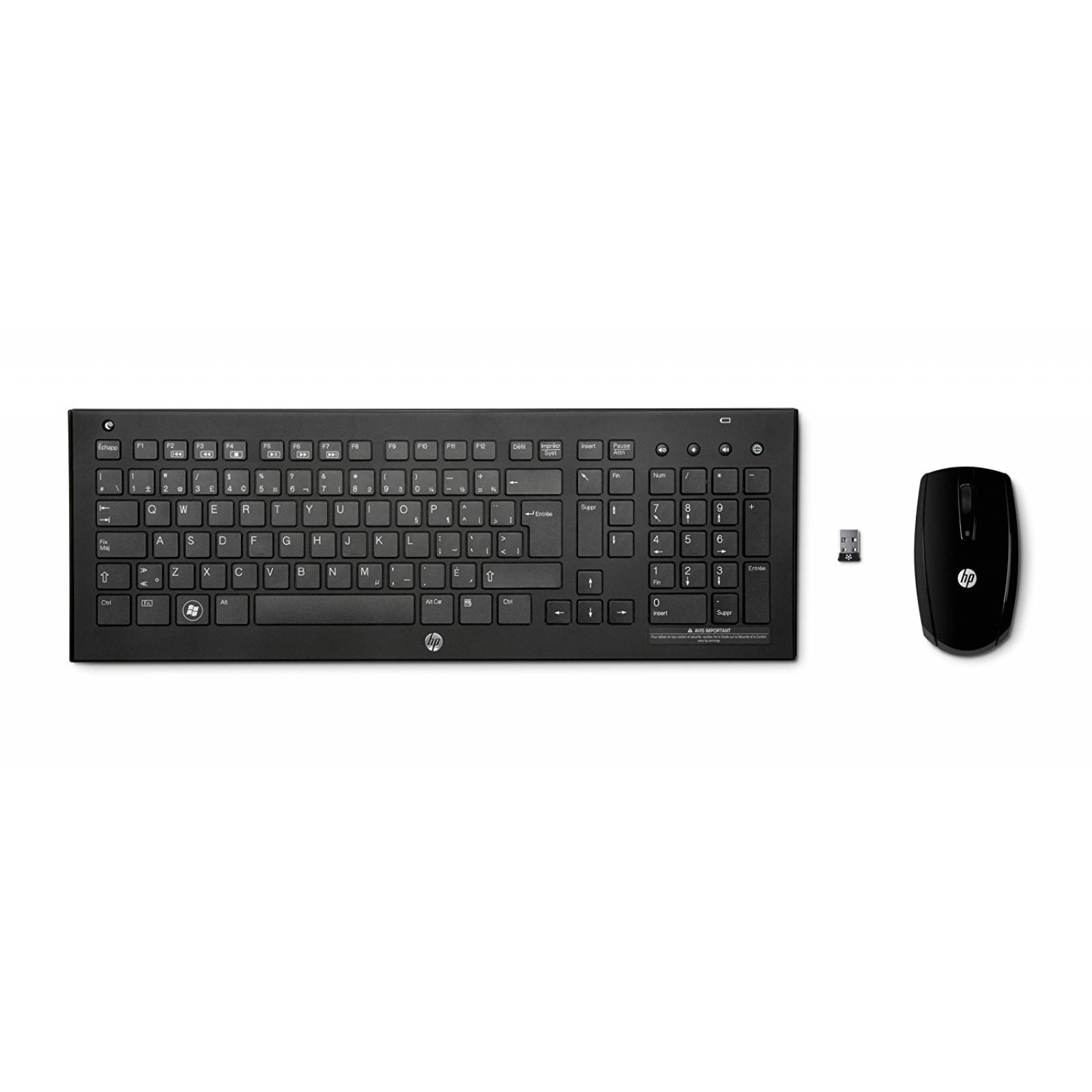 Teclado Y Mouse Inalámbrico Usb Hp 2.4ghz Xp Win 10 -negro