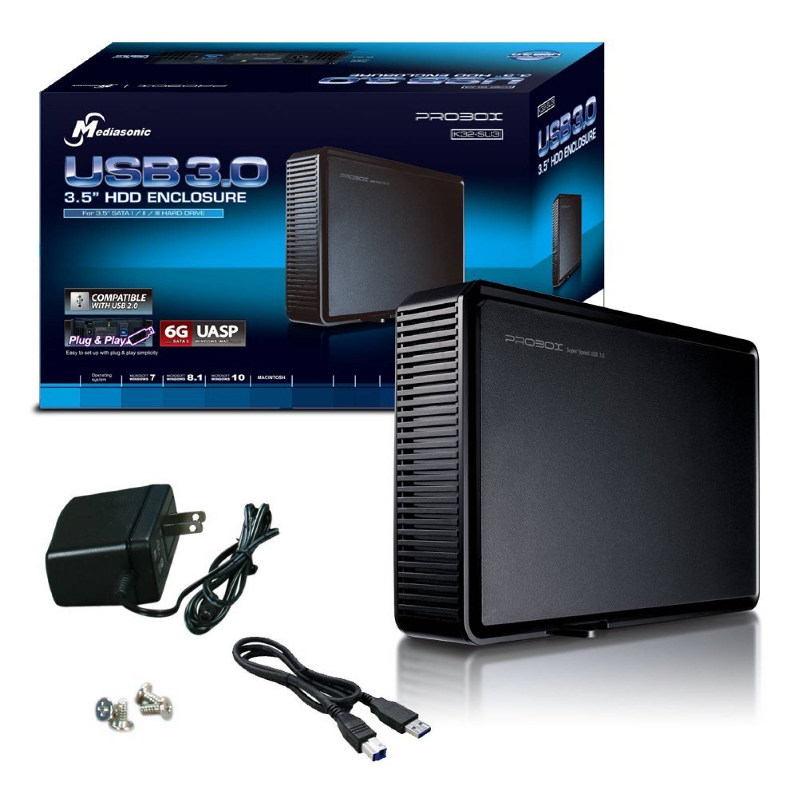 Mediasonic ProBox K32-SU3 3.5" SATA caja disco duro - USB 3.