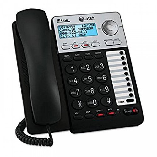 AT & T ML17929 teléfono alámbrico 2 líneas negro -Negro