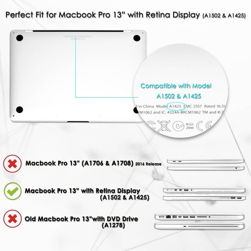 Kit Carcasa Top Case P/ Macbook Pro A1425 A1502 -azul Real