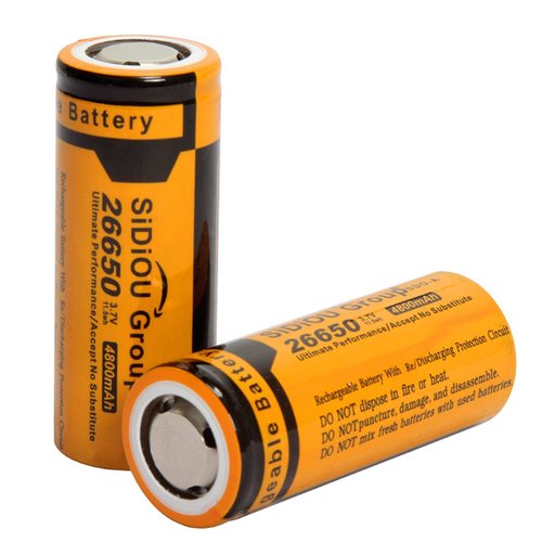 Batería Ion litio Sidiou grupo 26650 protegidas 3.7V 4800mAh