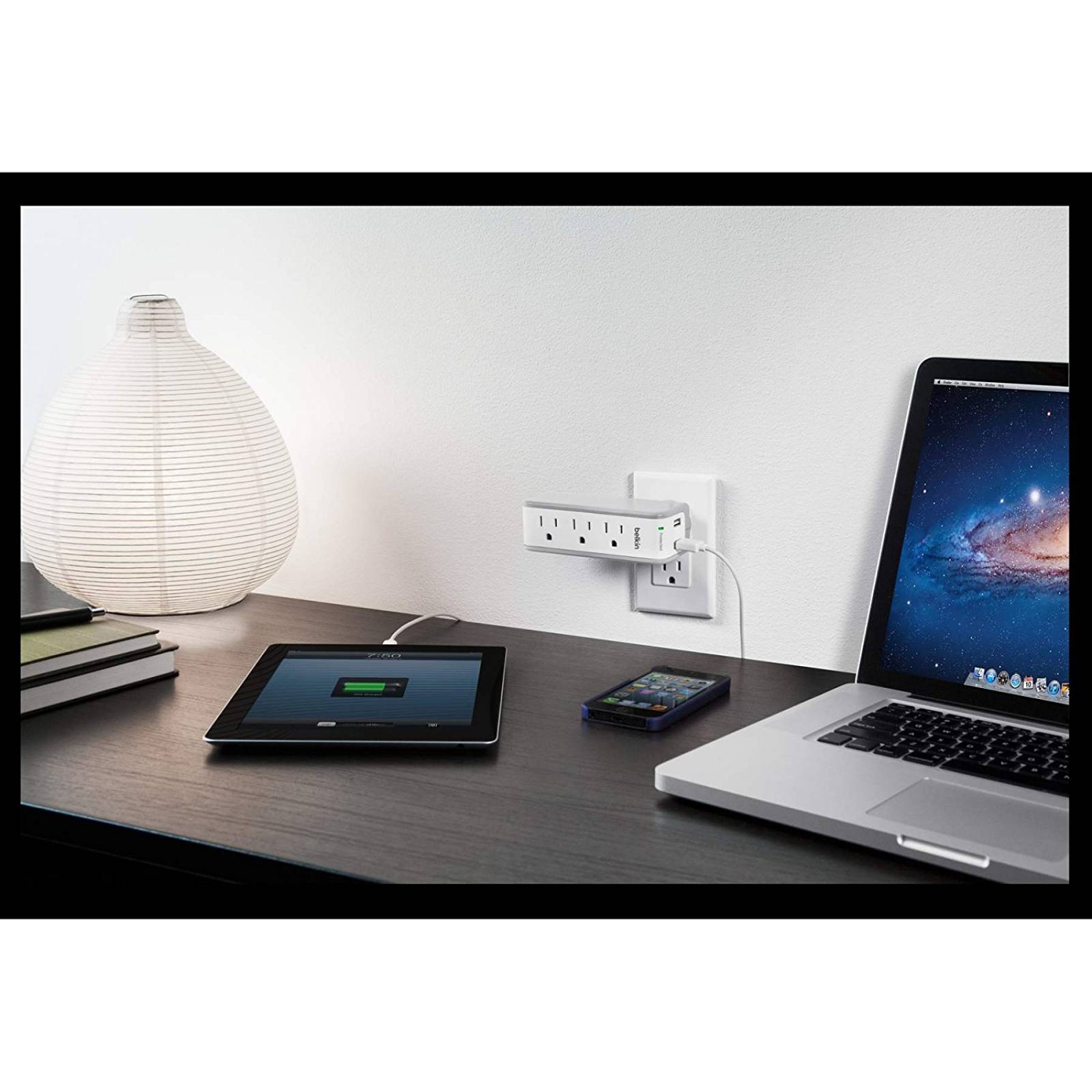 Protector Sobretensiones Belkin 3 Salidas Ca Y 2 Puertos Usb