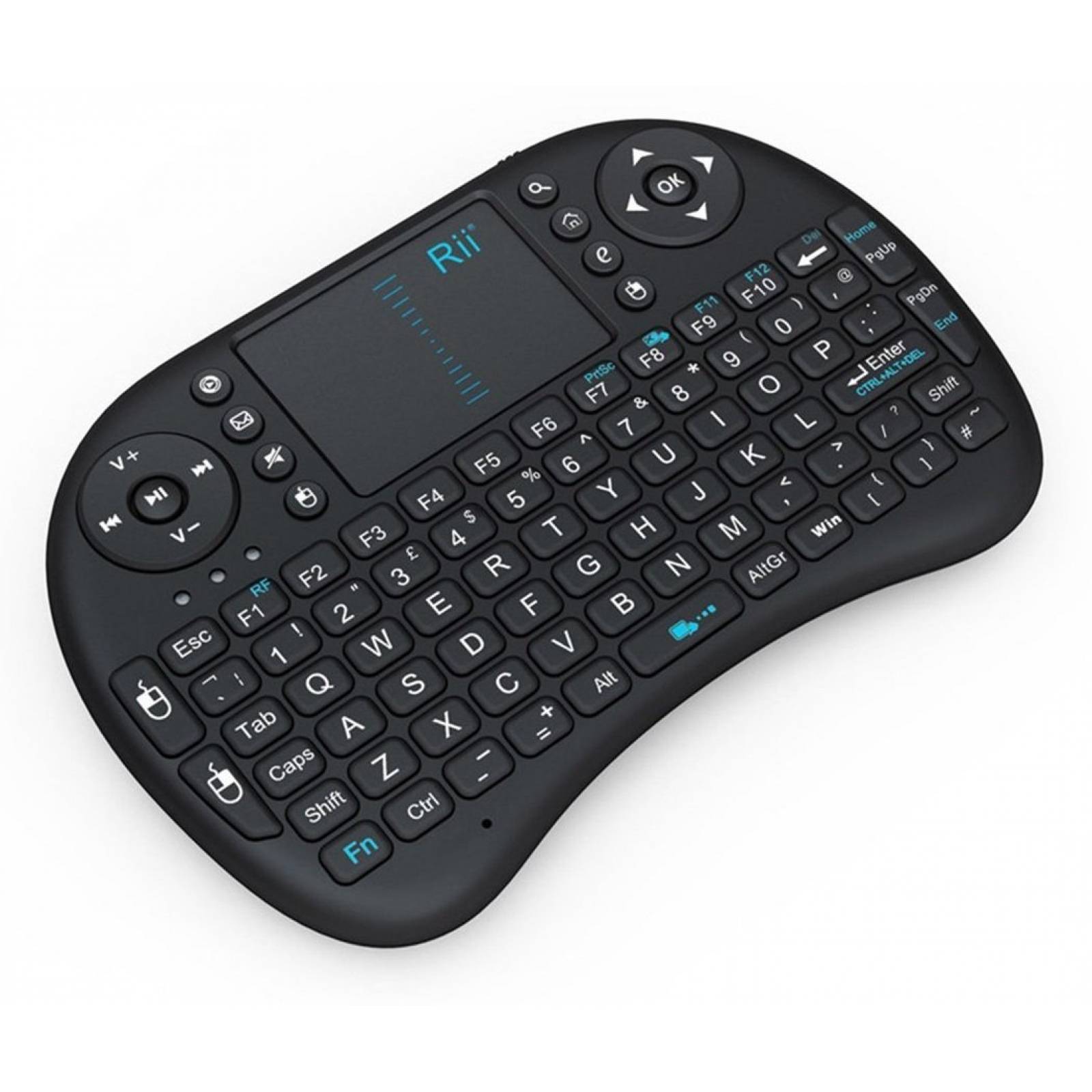 Mini teclado inal mbrico con touchpad rii i8 mini negro