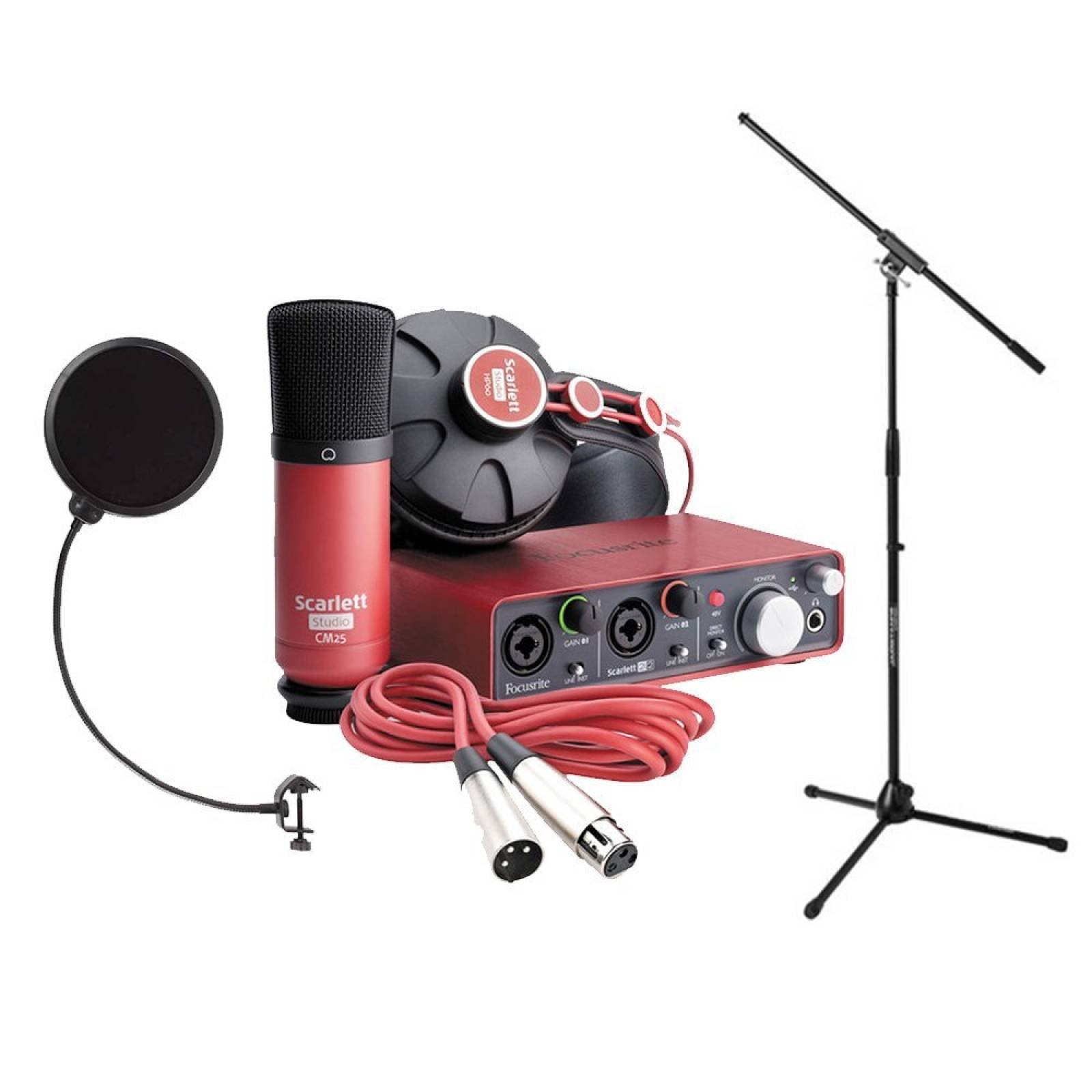B:Focusrite SCARLETT Studio Pack w/CM25 micrófono auriculares