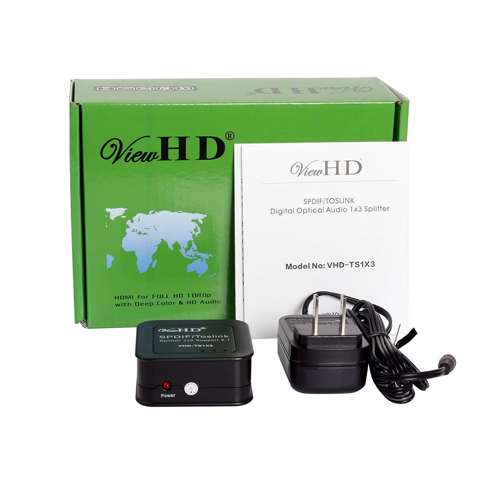 ViewHD SPDIF | Divisor Audio óptico Digital TOSLINK 1x3 una