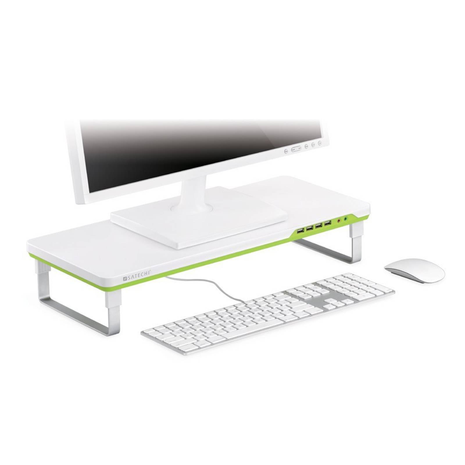 Base Para Monitor Satechi F1 Con 4 Puertos Usb -blanco