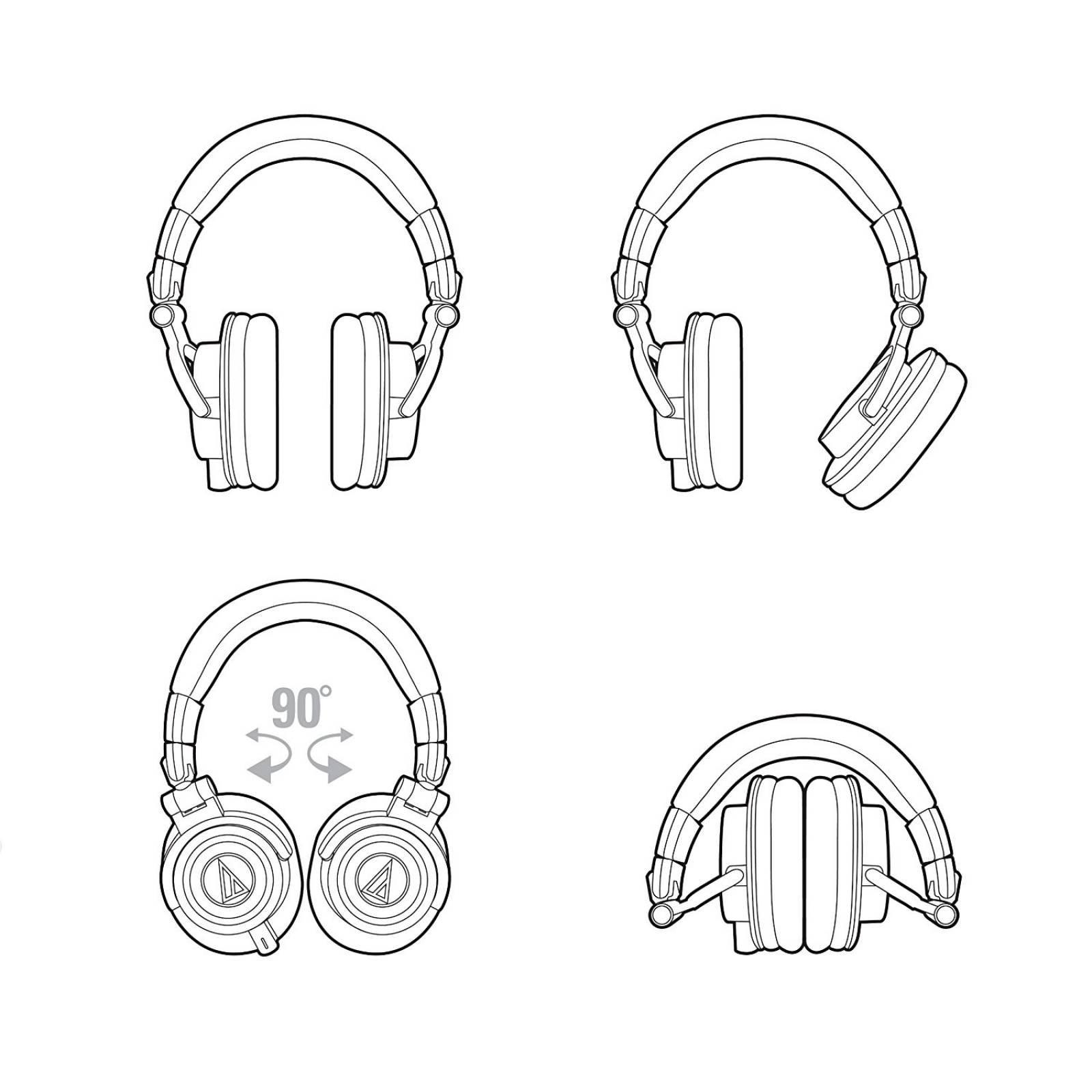 B:Audio-Technica ATH-M50x auriculares Monitor estudio profesio