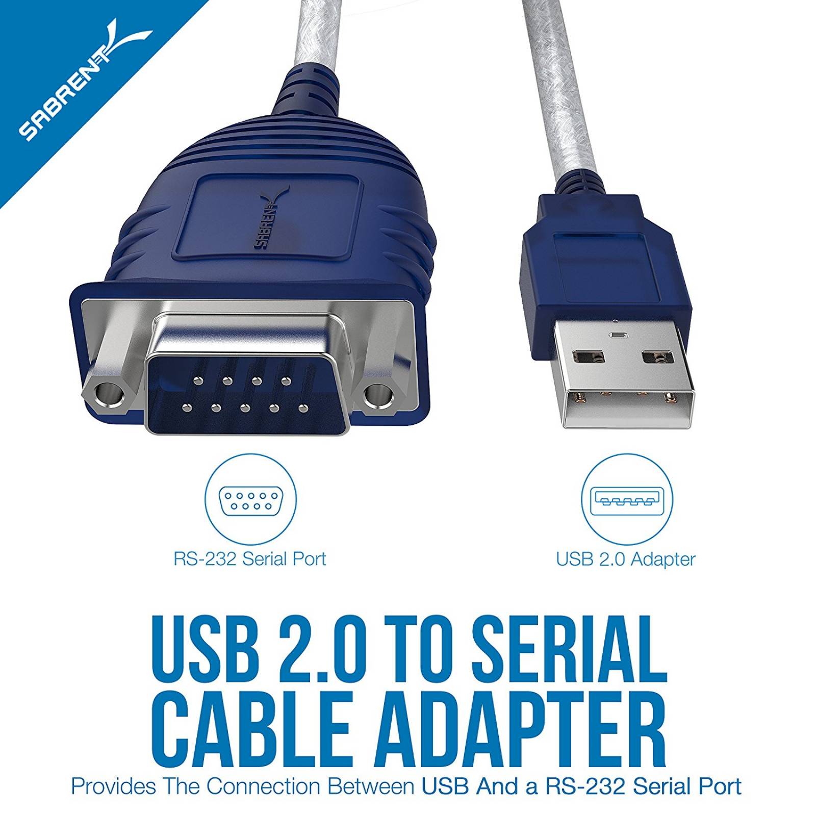 Cable Convertidor Sabrent Cb-db9p Usb 2.0 A Serial 9-pin