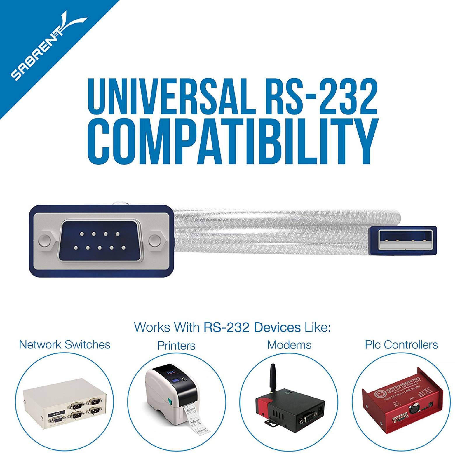 Cable Convertidor Sabrent Cb-db9p Usb 2.0 A Serial 9-pin