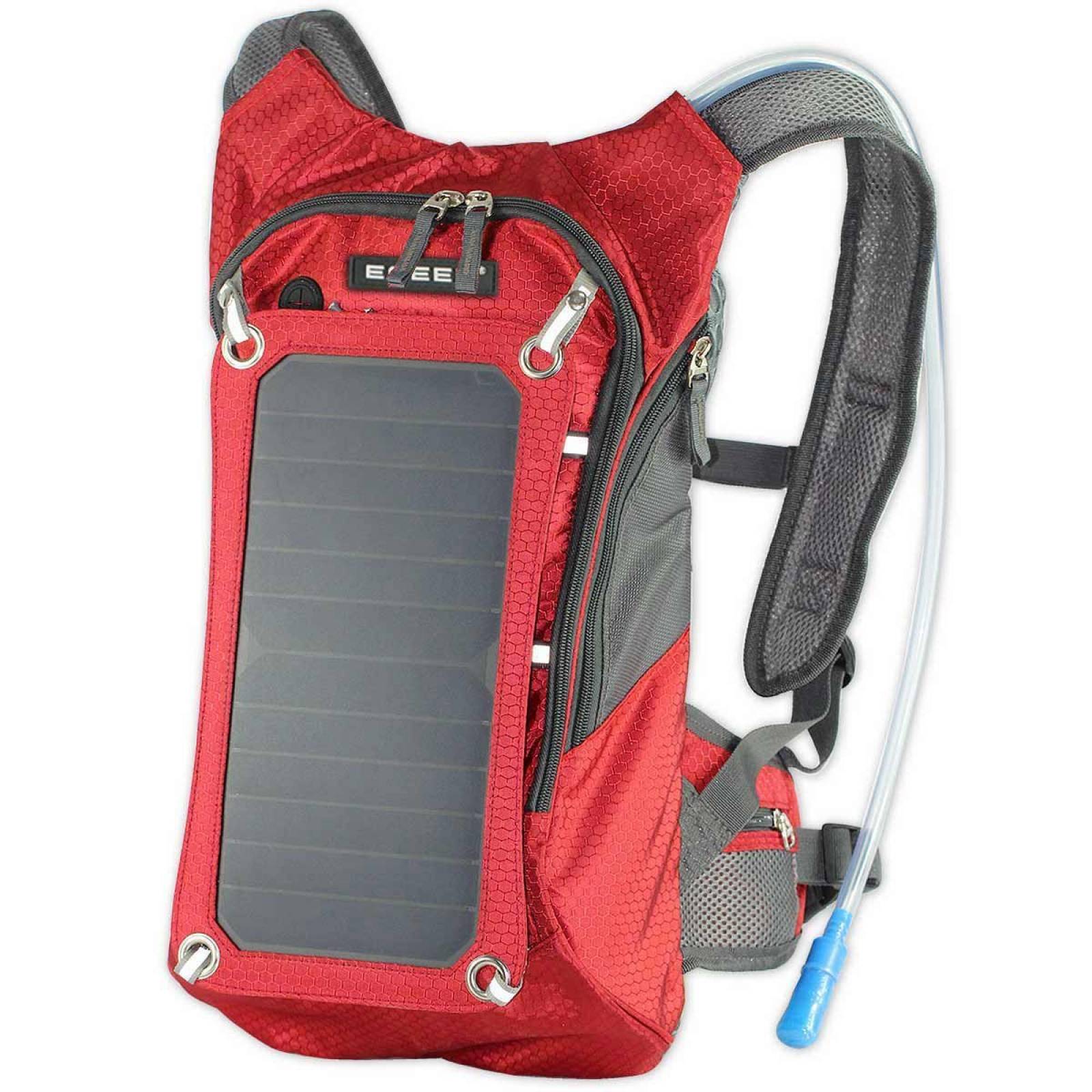 Mochila Solar Eceen Panel Solar 7w Dispositivos De 5v -rojo