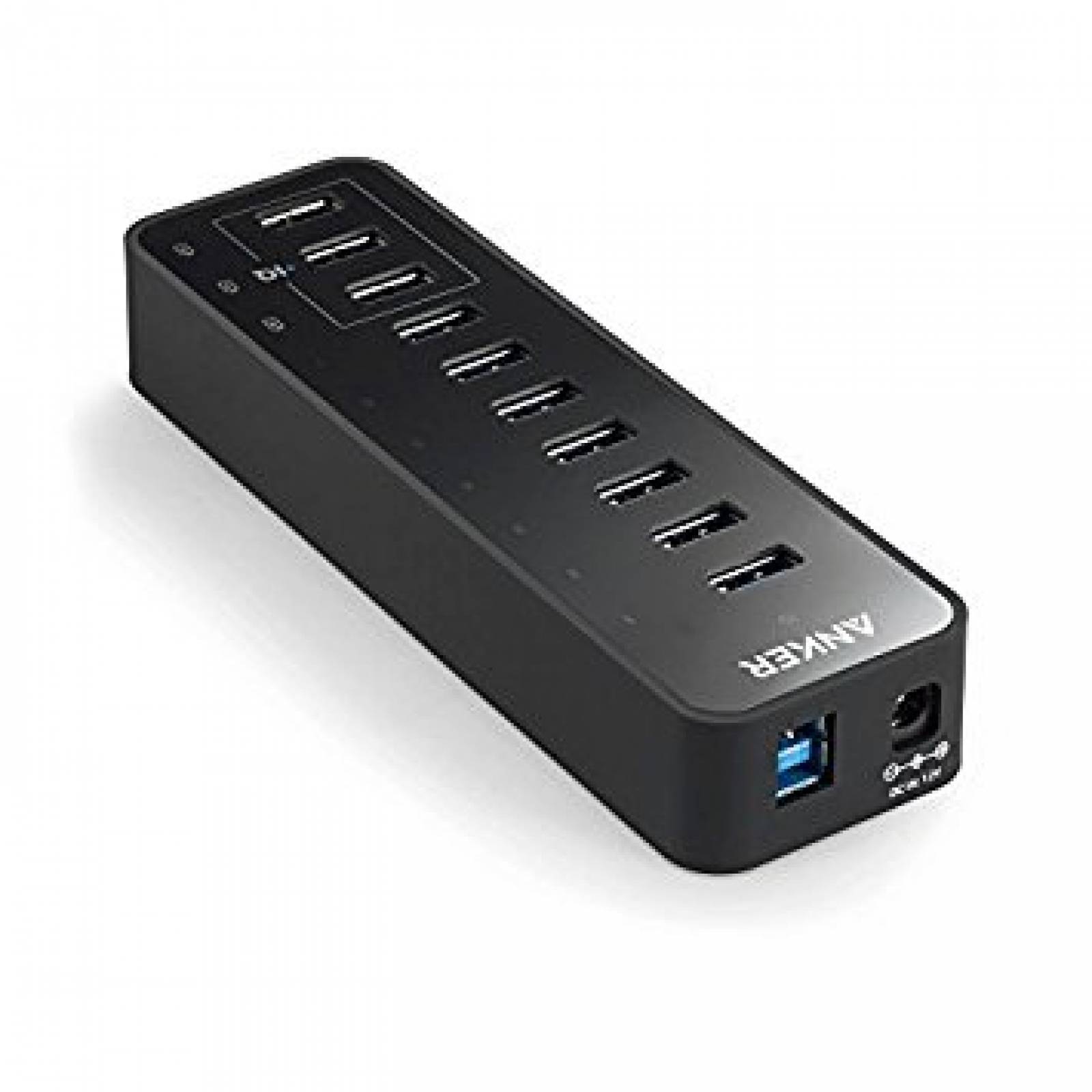 Multi Conector Anker Hub De 7 Puertos Usb 3.0 Datos Y Carga