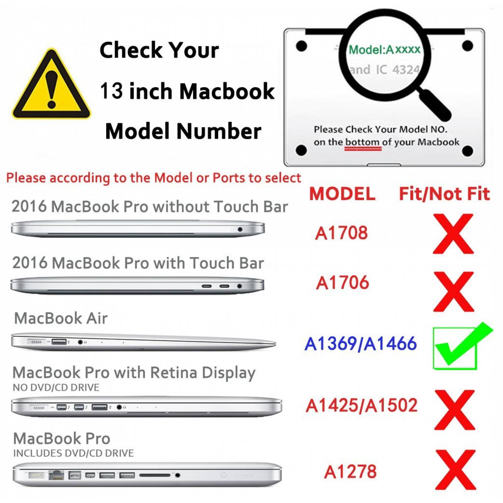 Se7enline Macbook Air 13 pulgadas caja modelo A1369/A -Verde