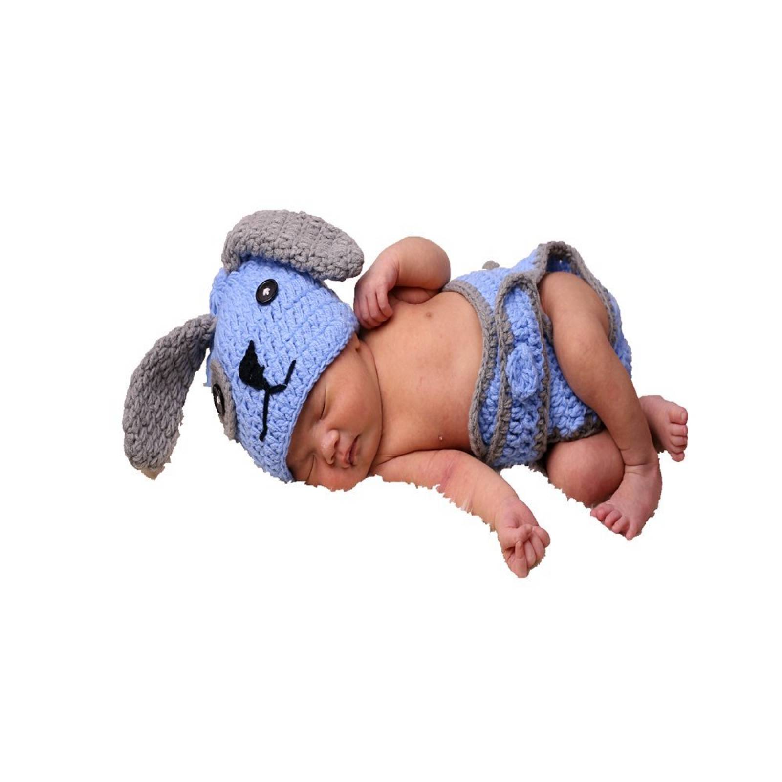 JISEN bebé fotografía recién apoyos hecho mano lindo p -Azul