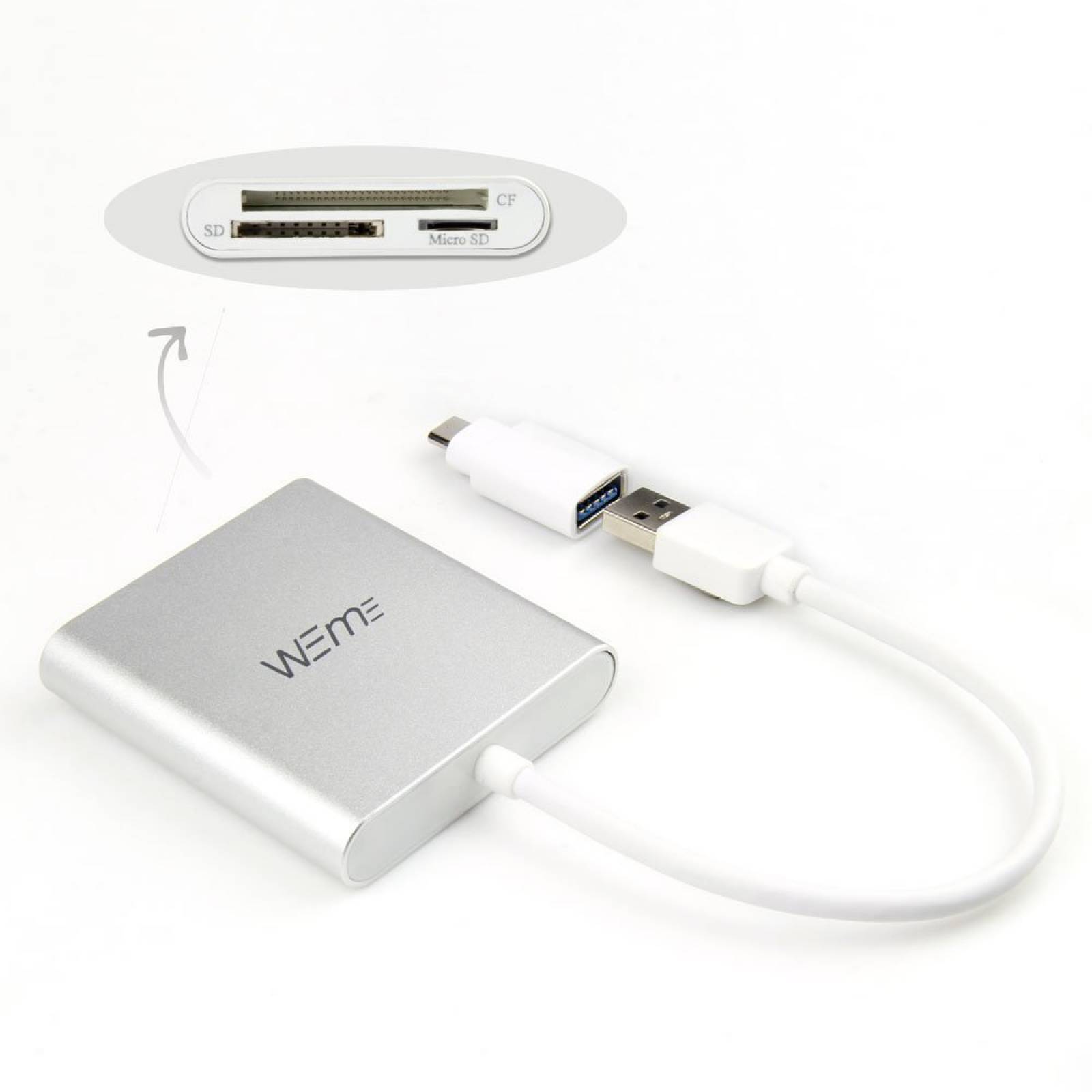 Adaptador Weme Usbc Usb 3.0 Lector Tarjetas Compact Flash